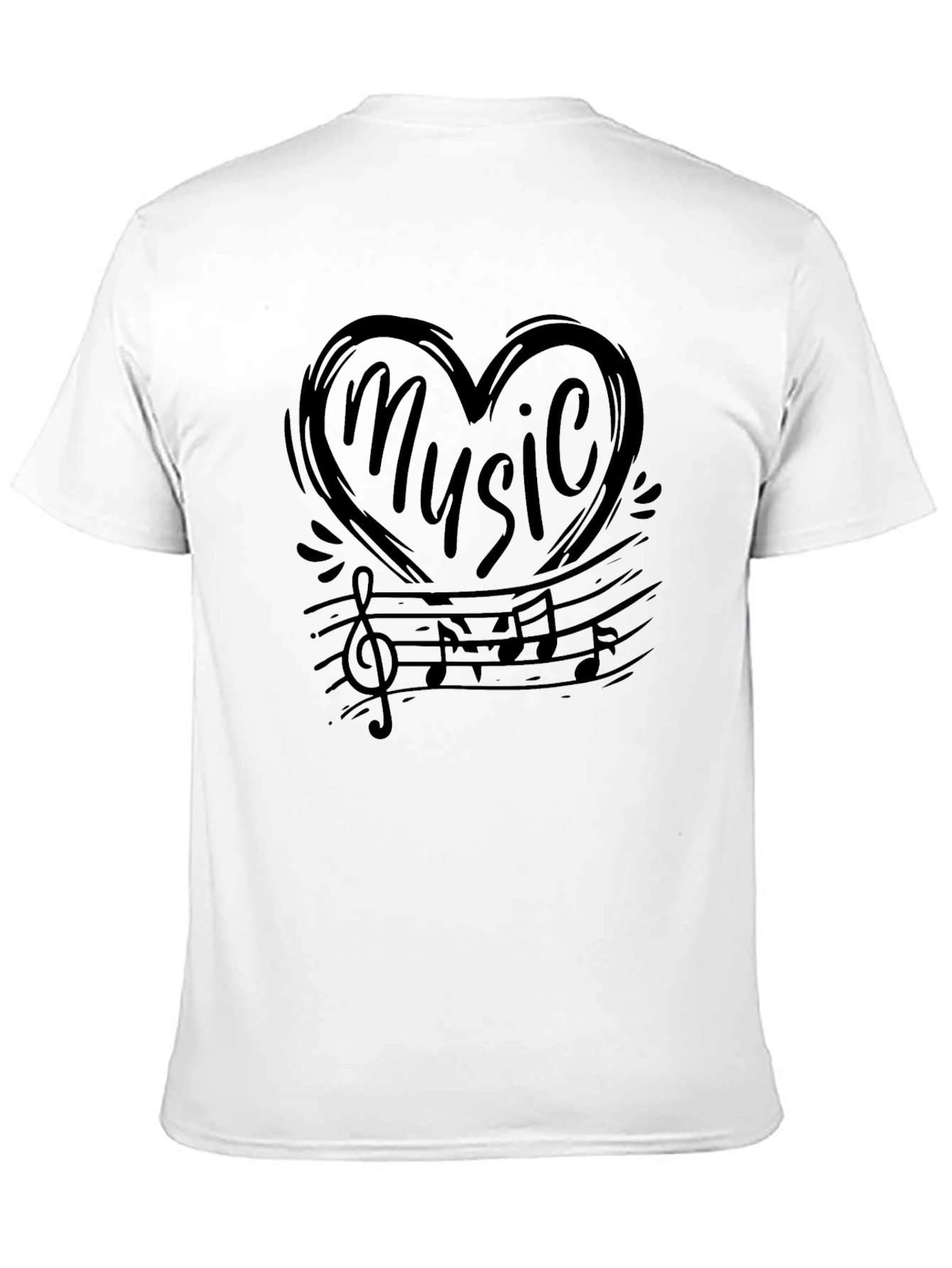 Music Heartbeat Graphic T-Shirt - Black