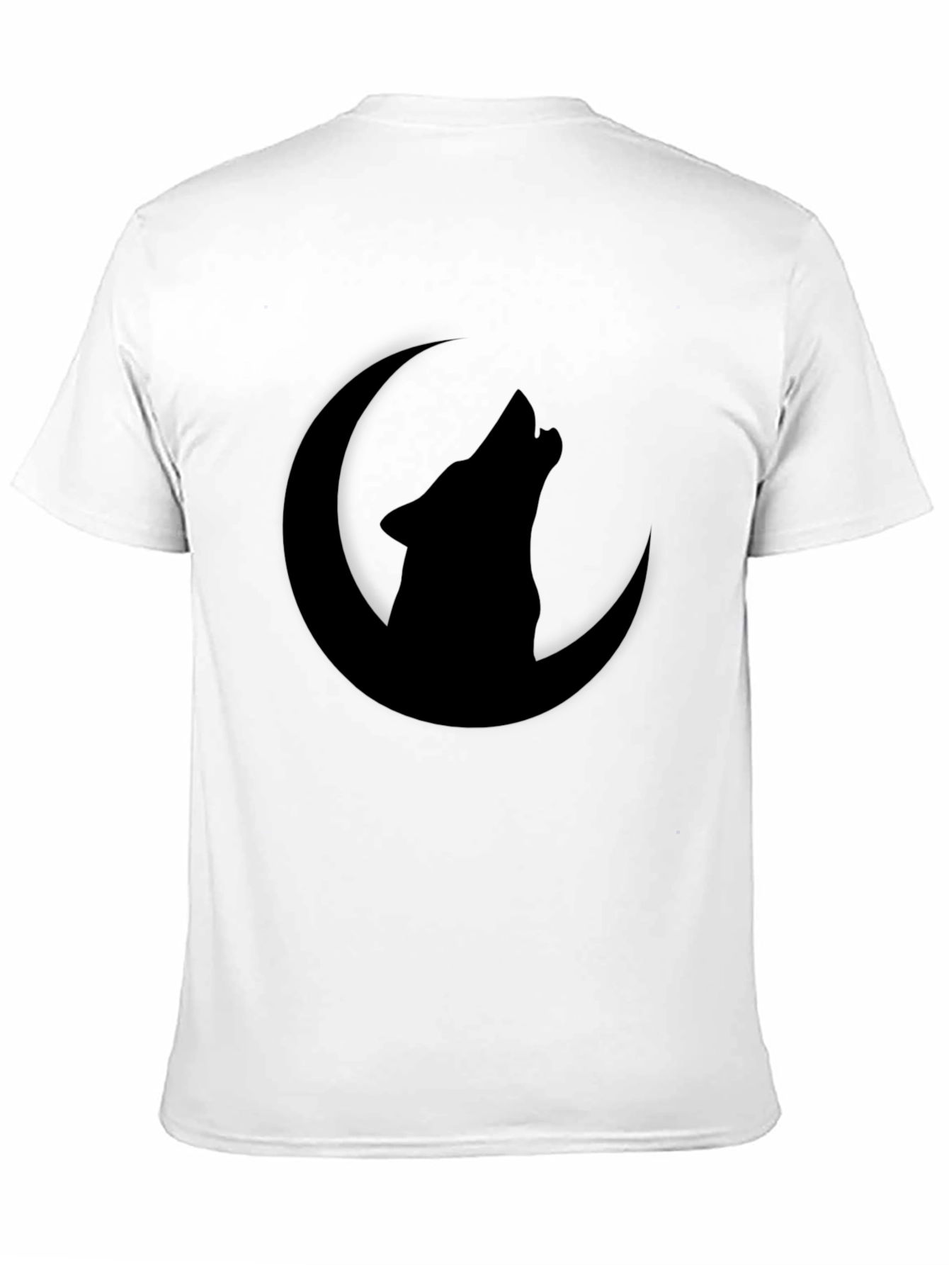 Wolf Howling at Moon Graphic Tee - Black