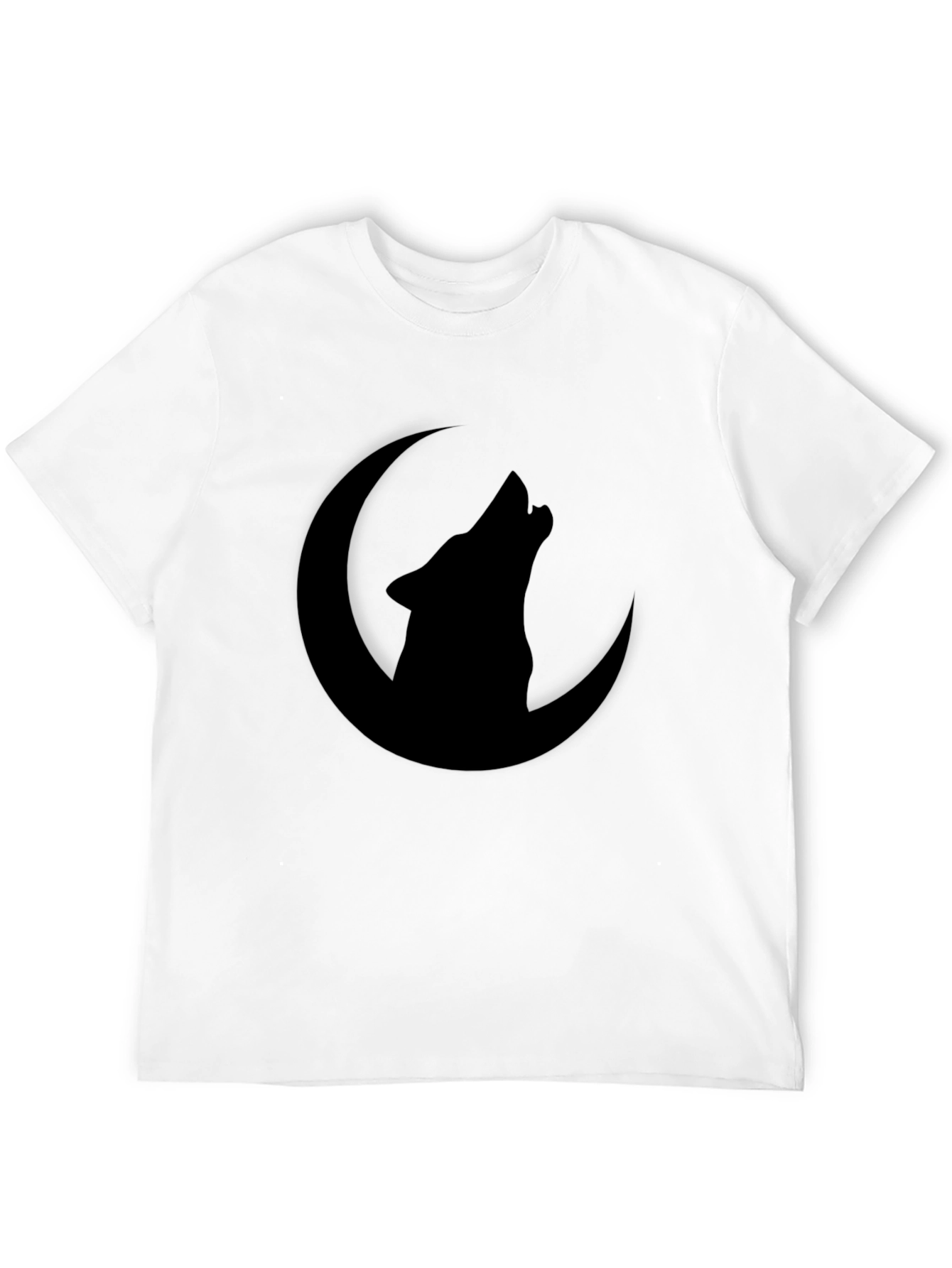 Wolf Howling at Moon Graphic Tee - Black