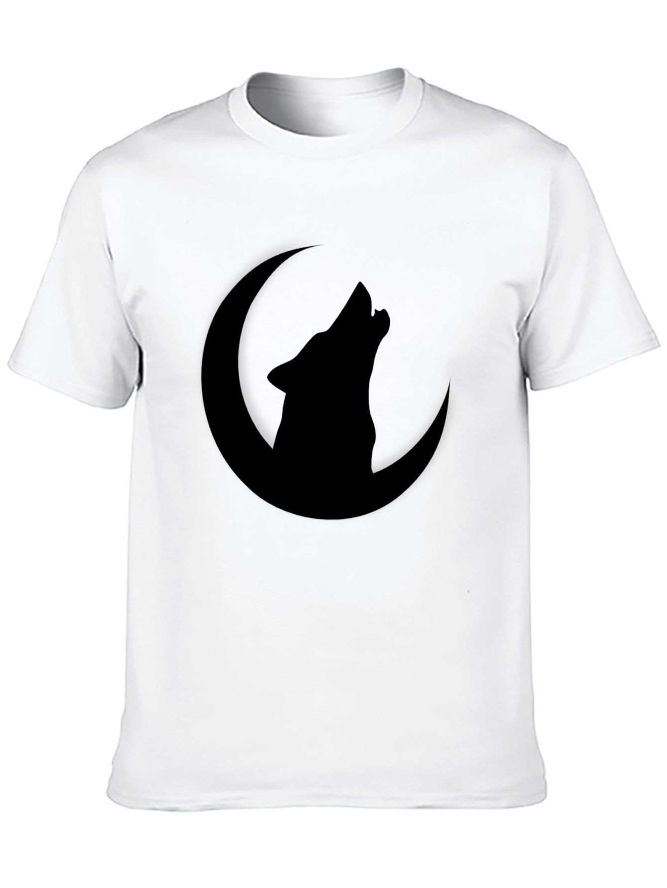 Wolf Howling at Moon Graphic Tee - Black