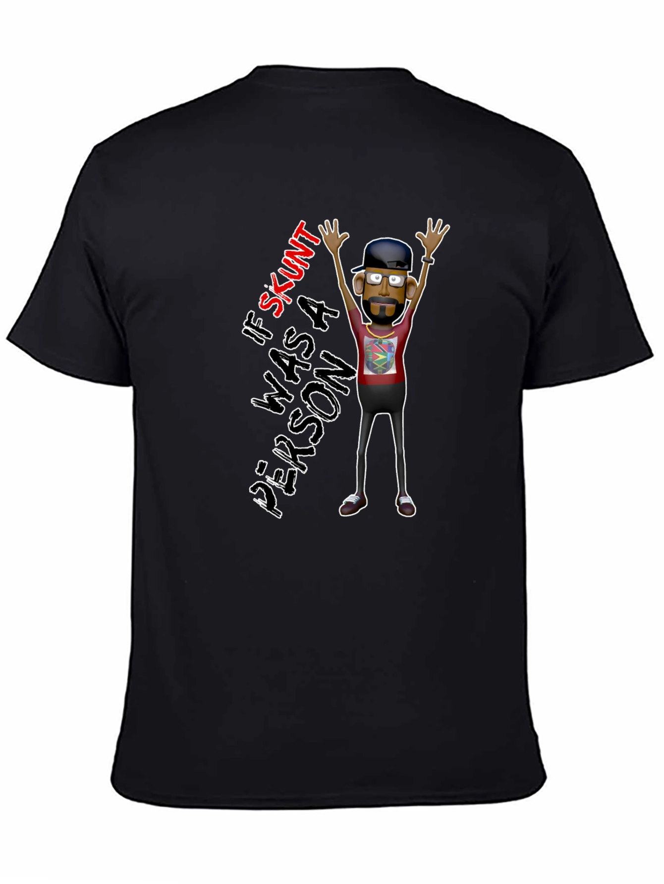 Skunt Person Graphic Tee - Funny Novelty Shirt