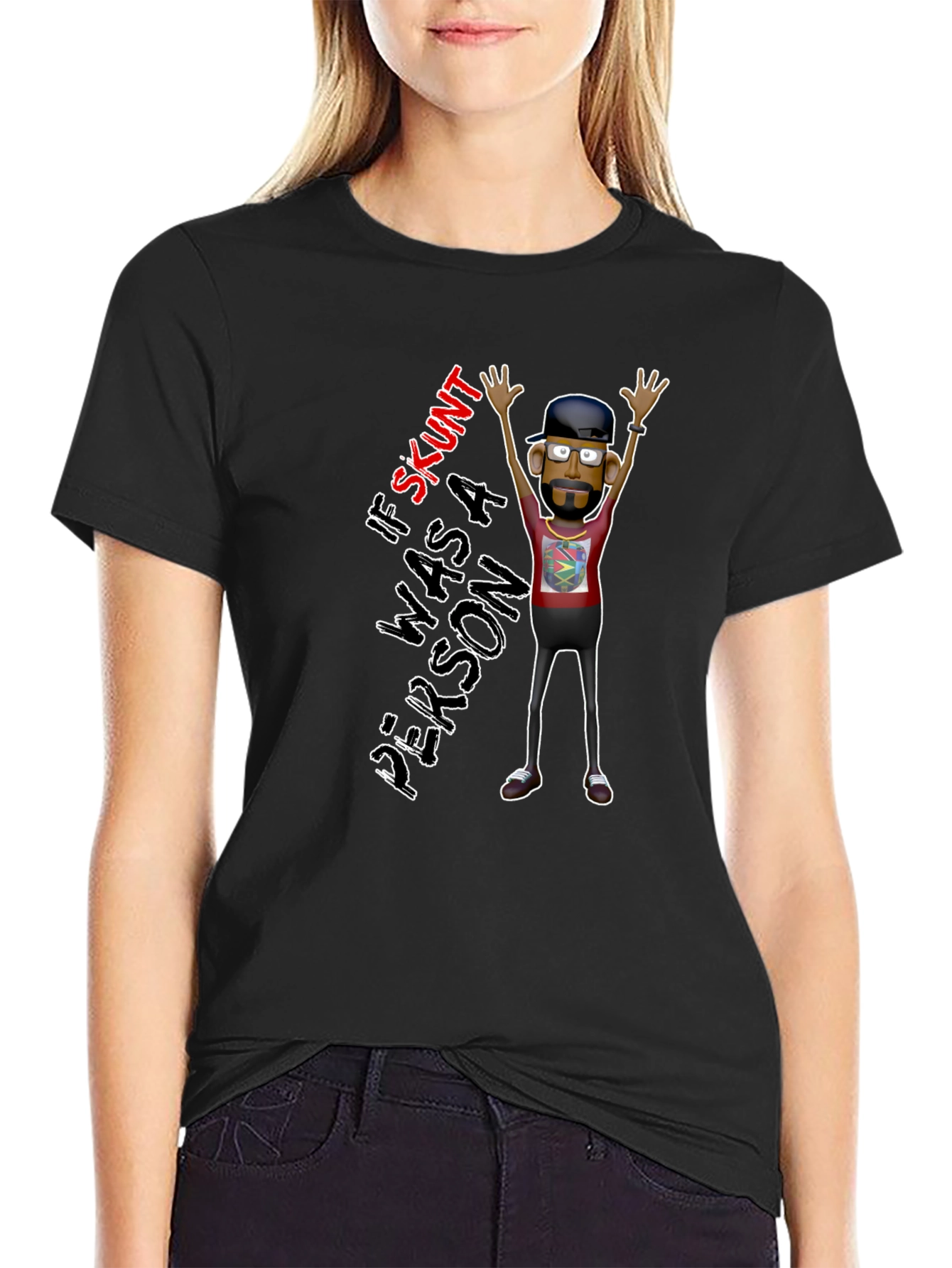 Skunt Person Graphic Tee - Funny Novelty Shirt