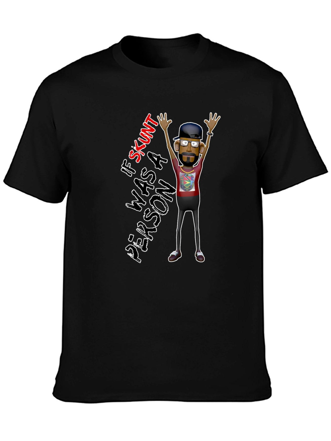 Skunt Person Graphic Tee - Funny Novelty Shirt