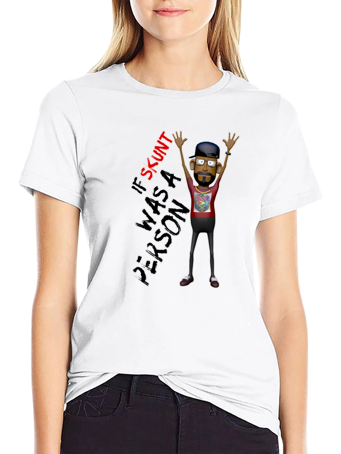 Skunt Person Graphic Tee - Funny Novelty Shirt