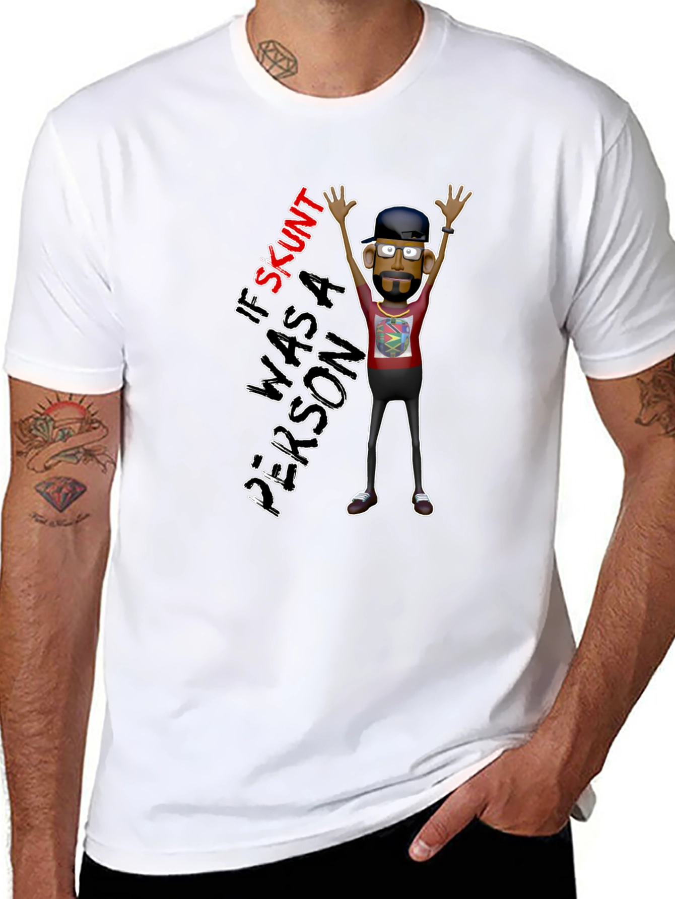 Skunt Person Graphic Tee - Funny Novelty Shirt