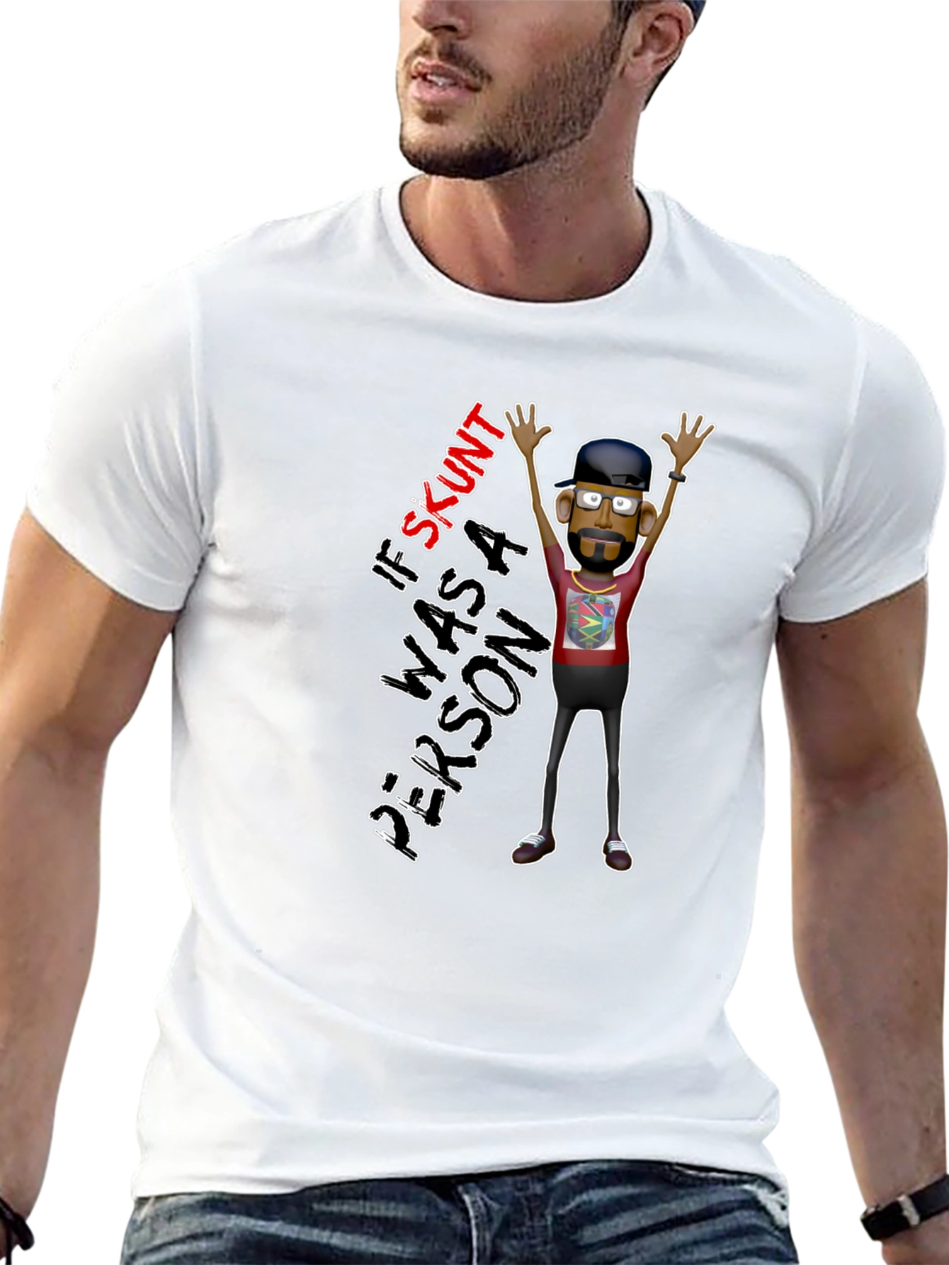 Skunt Person Graphic Tee - Funny Novelty Shirt