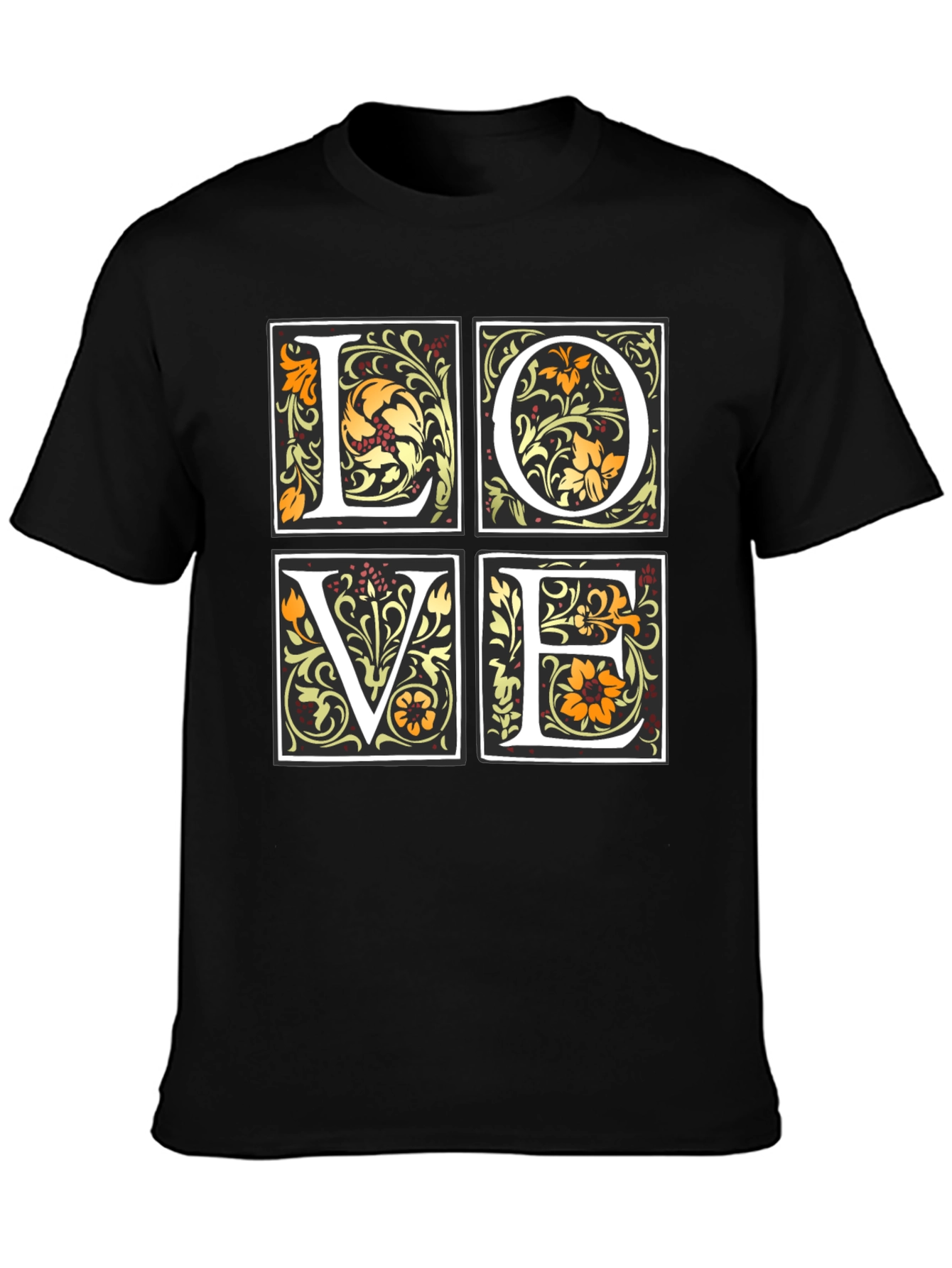 Floral LOVE Graphic T-Shirt - Stylish Unisex Tee