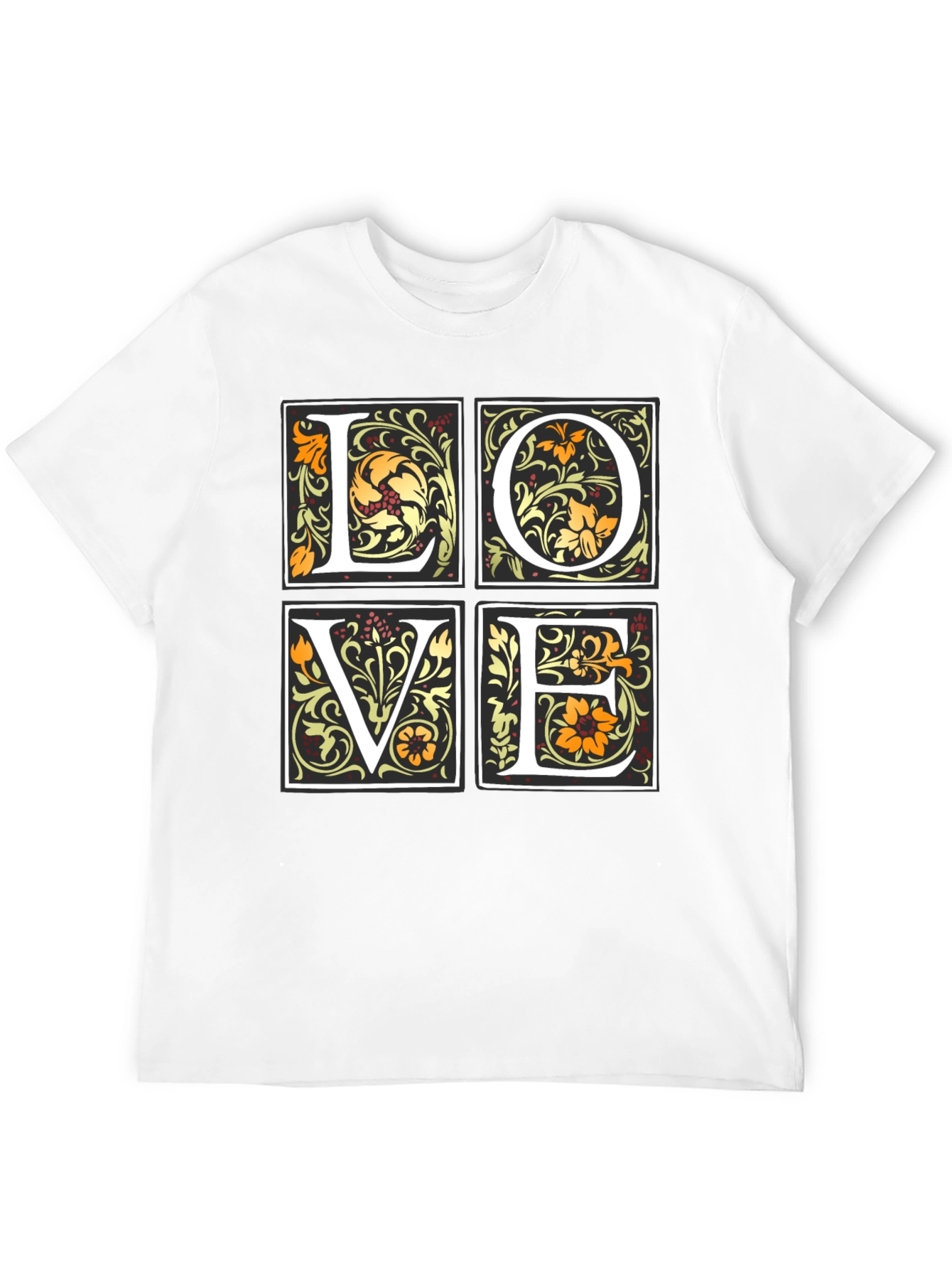 Floral LOVE Graphic T-Shirt - Stylish Unisex Tee