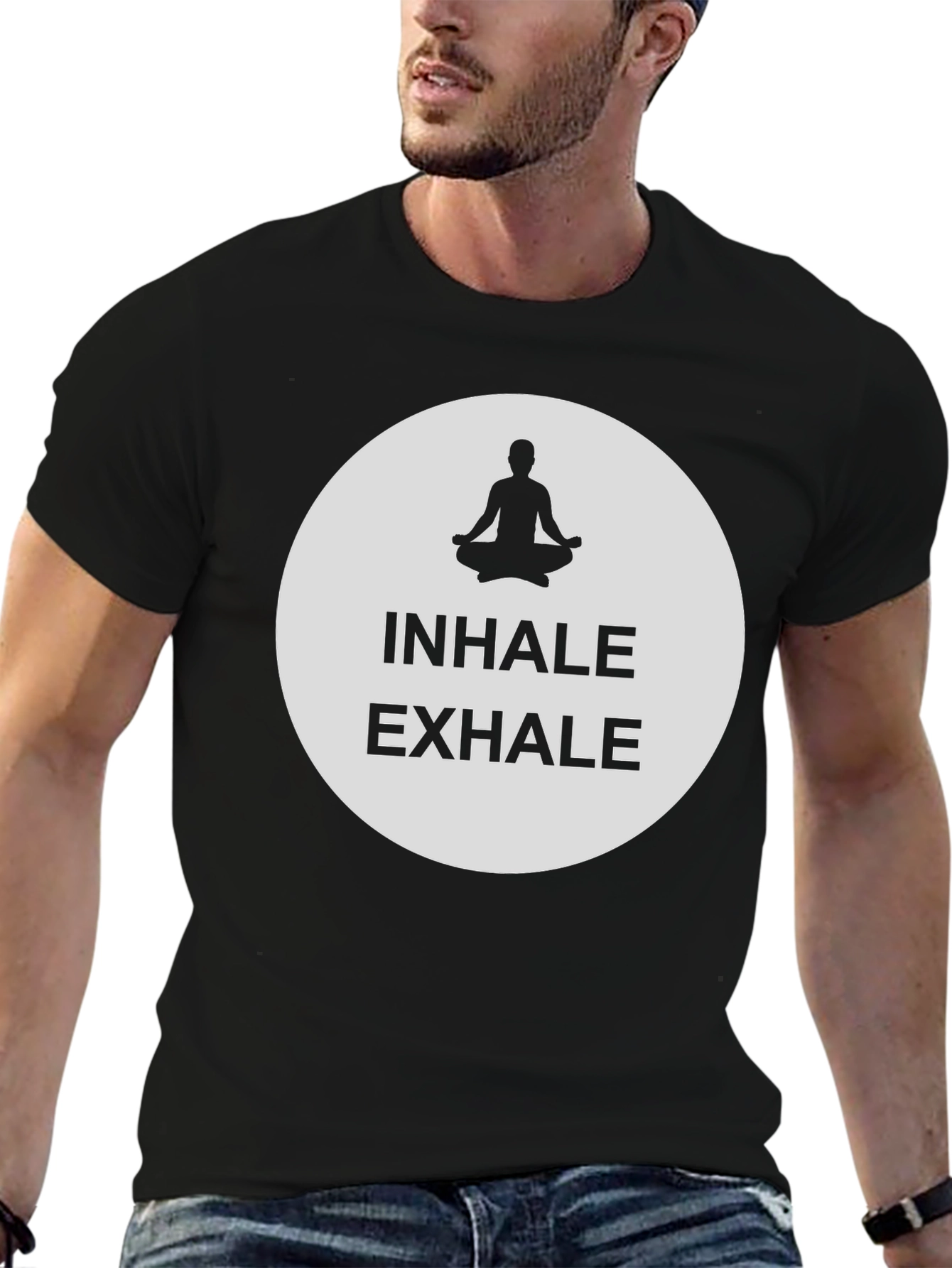 Inhale Exhale Yoga Meditation Black T-Shirt