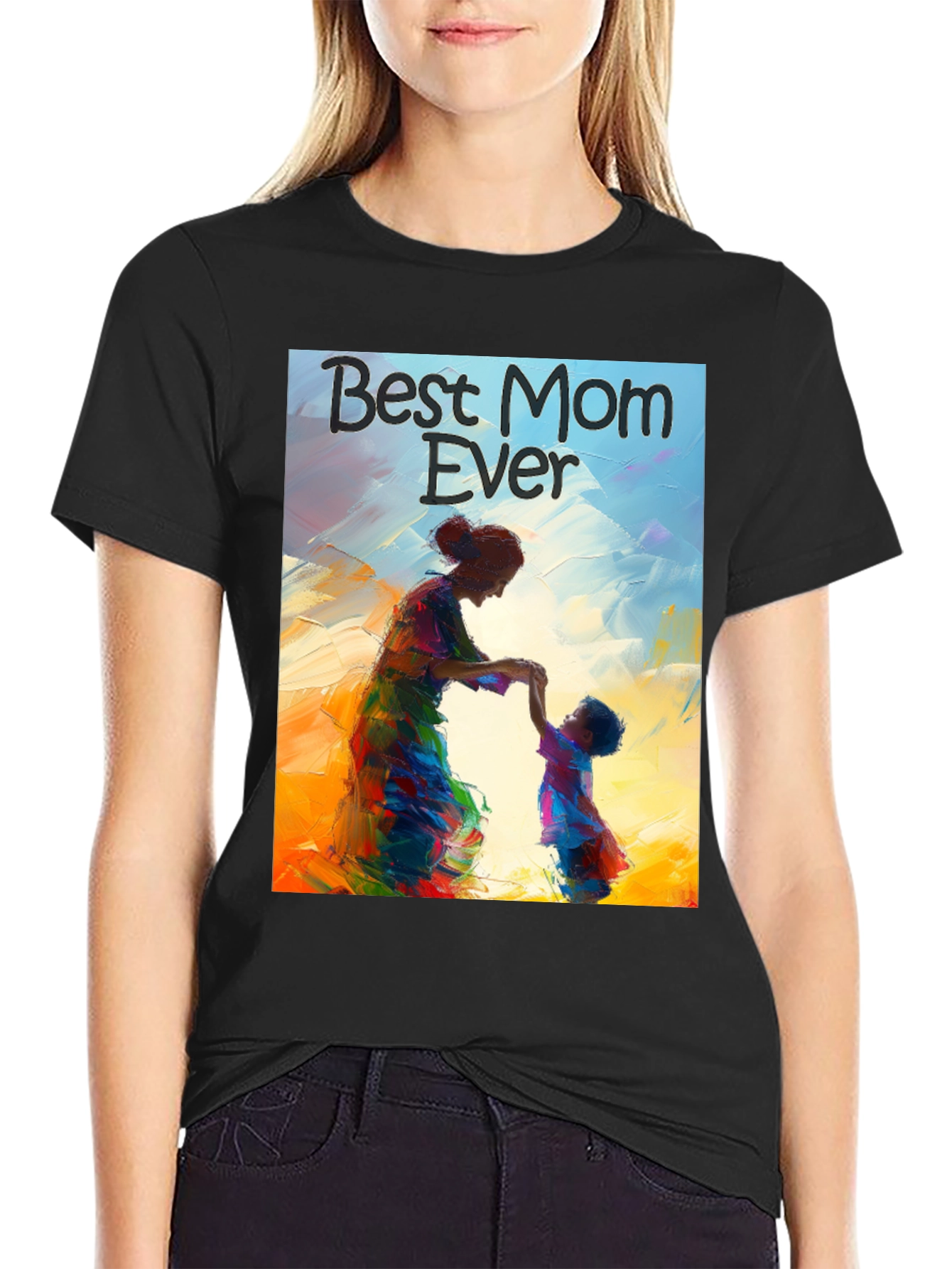 Best Mom Ever Graphic Tee - Black