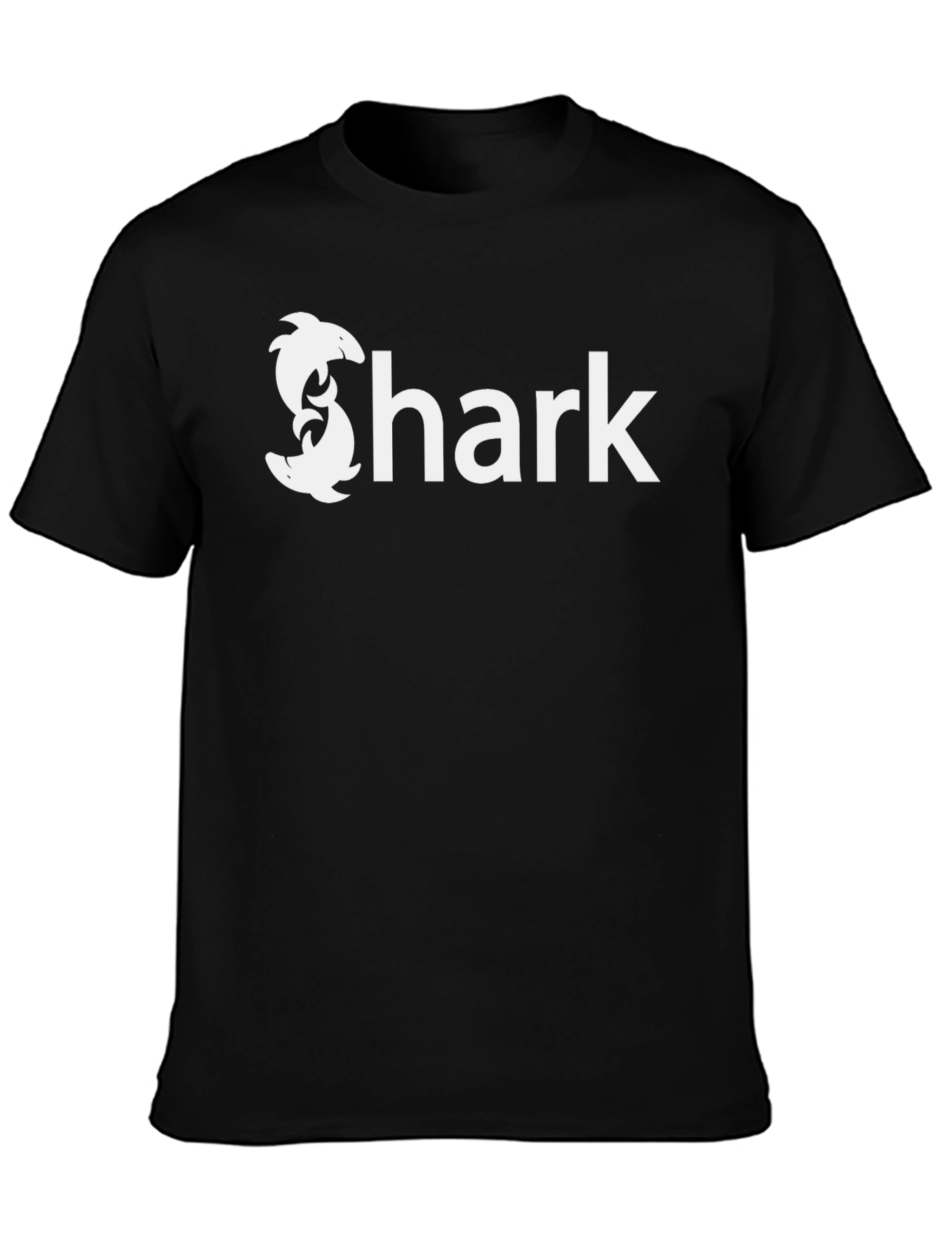 Shark Graphic Tee - Black Cotton Casual T-Shirt
