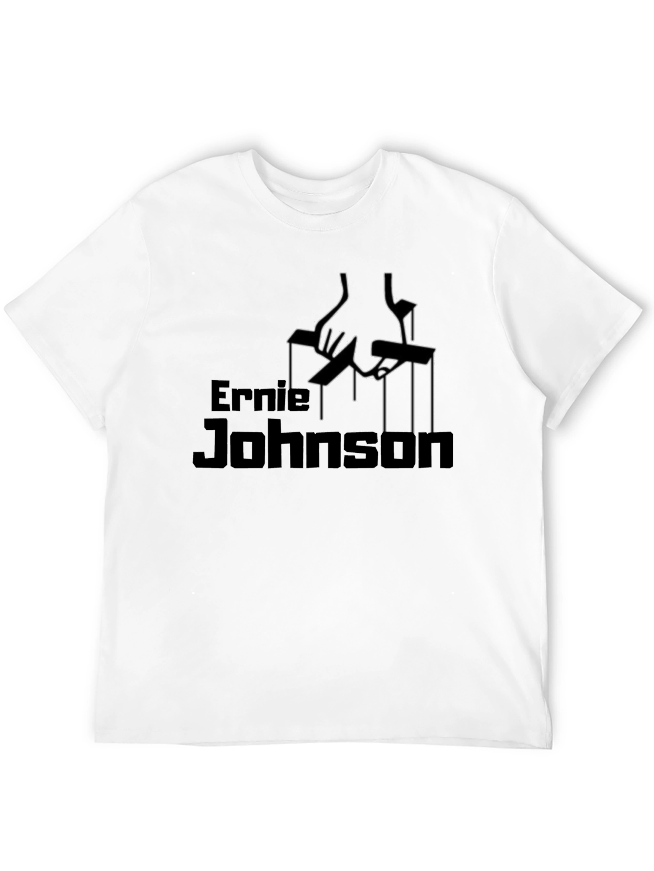 Ernie Johnson Godfather Parody Black T-Shirt