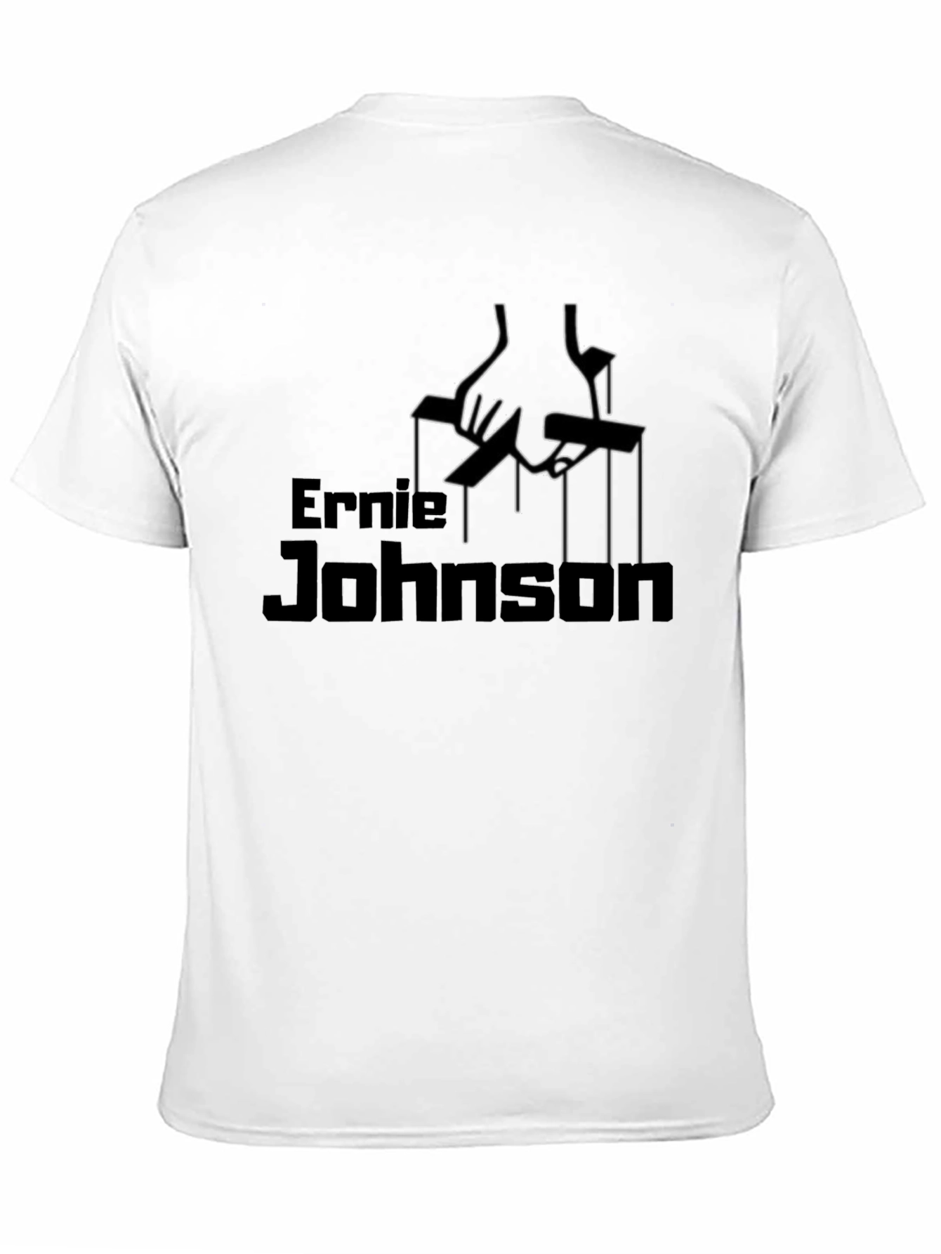 Ernie Johnson Godfather Parody Black T-Shirt