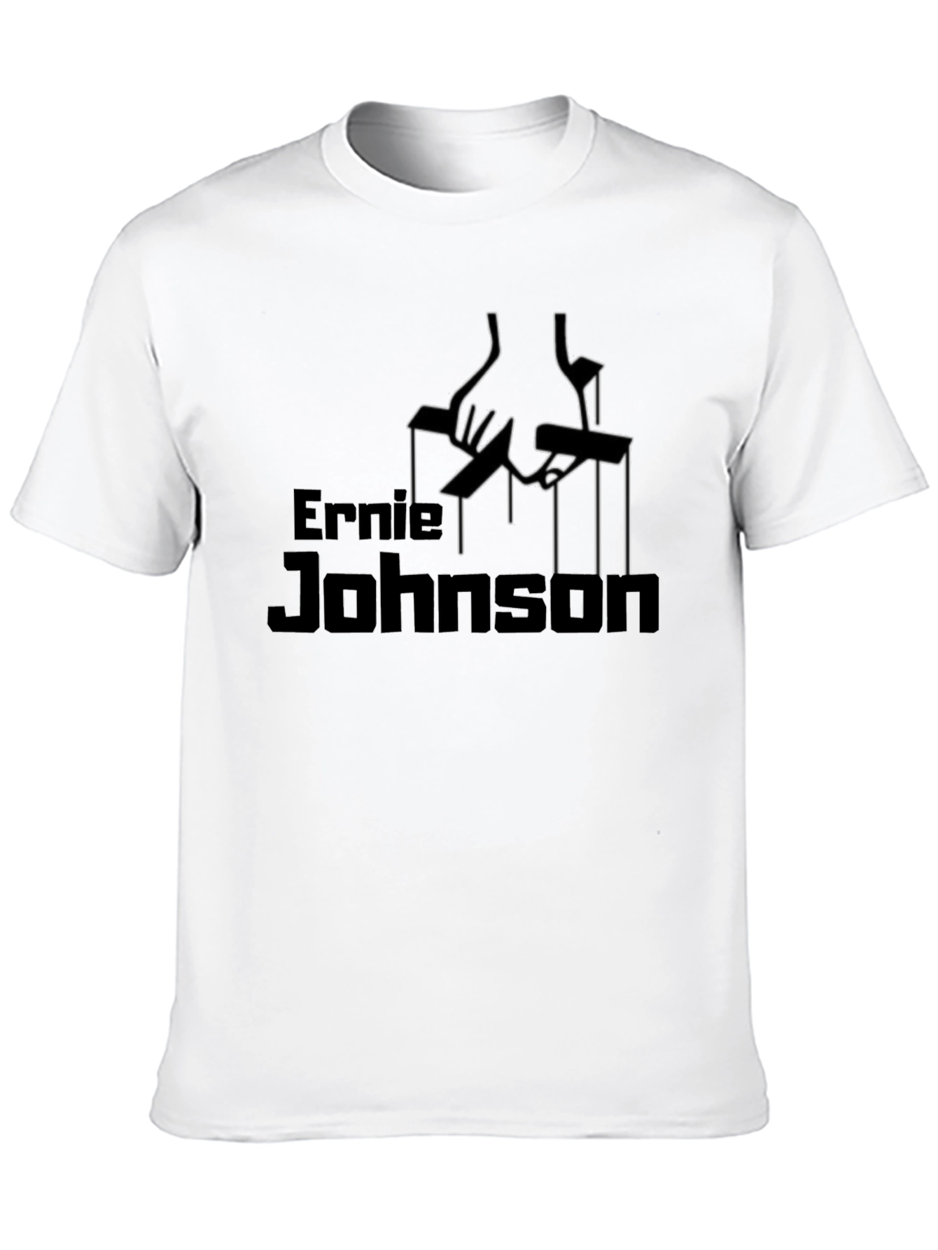 Ernie Johnson Godfather Parody Black T-Shirt