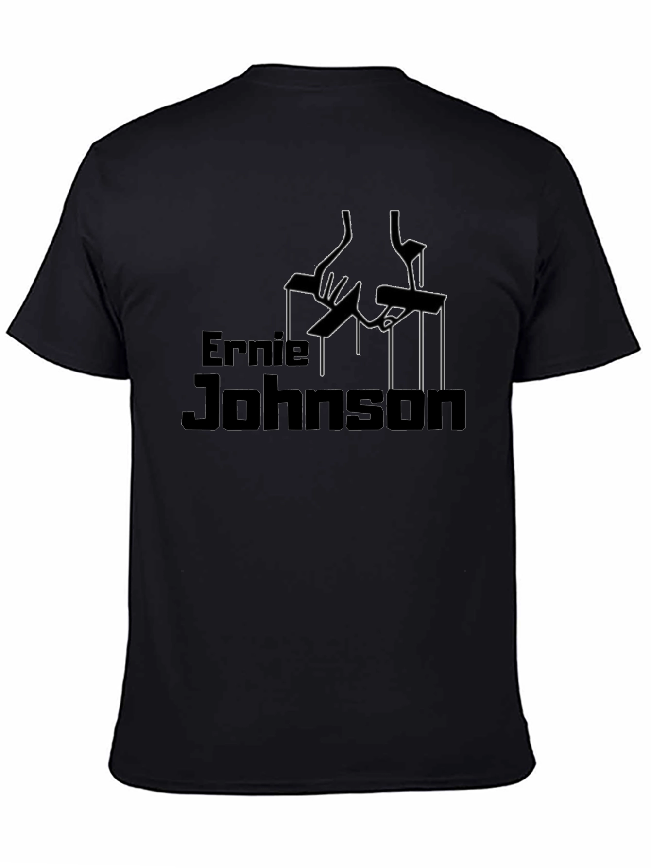 Ernie Johnson Godfather Parody Black T-Shirt