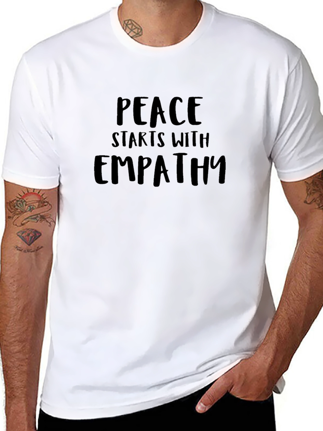 Peace Starts With Empathy Black T-Shirt