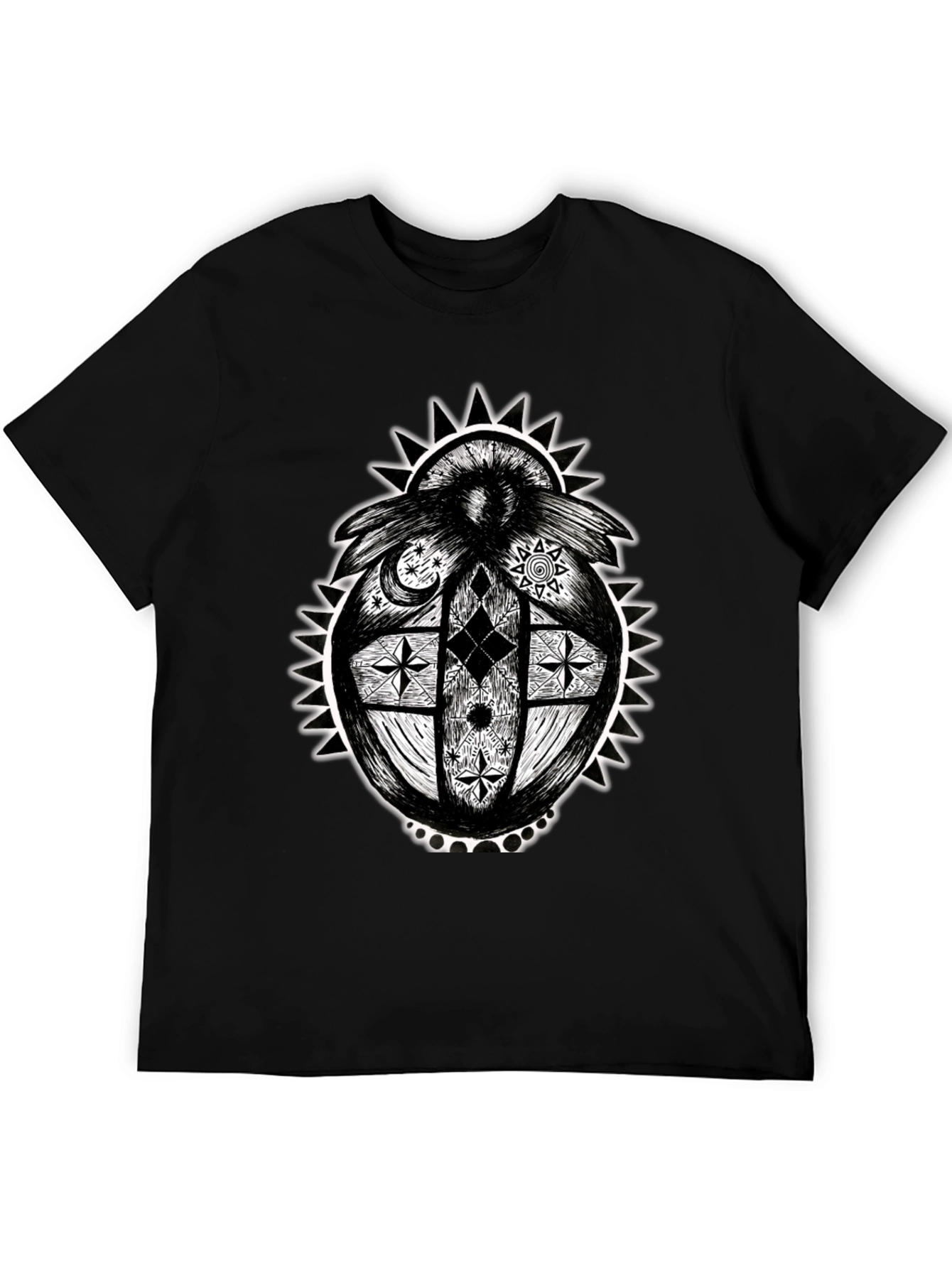 Unique Graphic Print Black T-Shirt