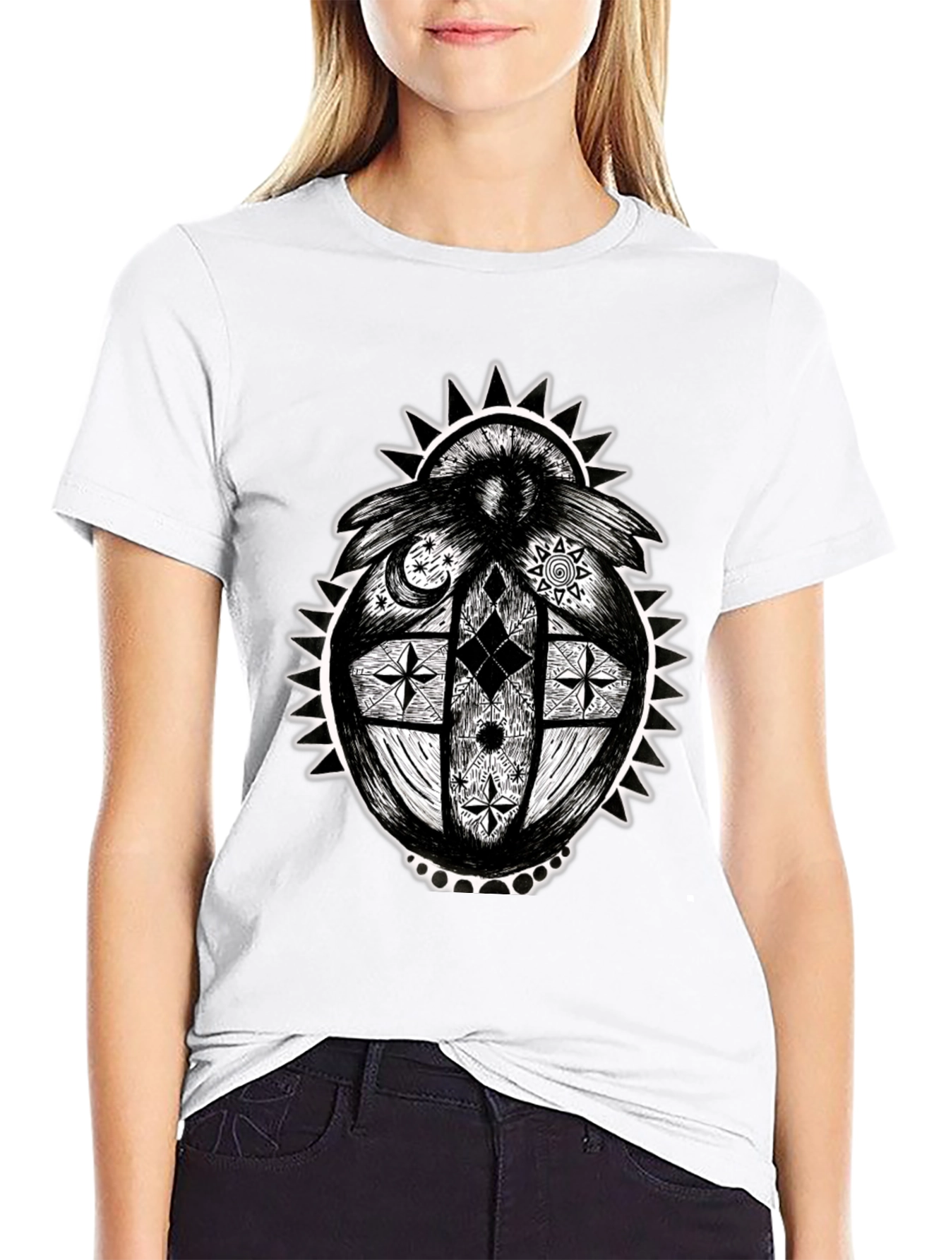Unique Graphic Print Black T-Shirt