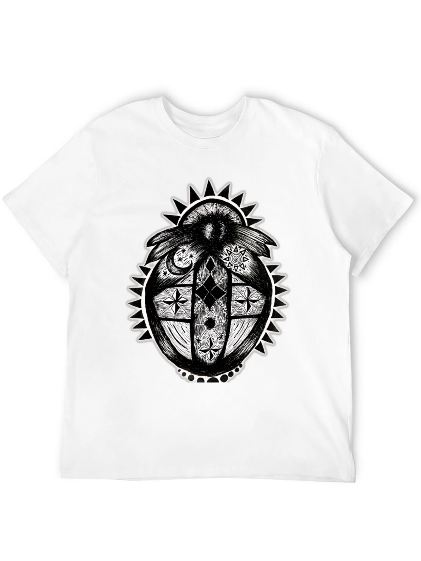 Unique Graphic Print Black T-Shirt