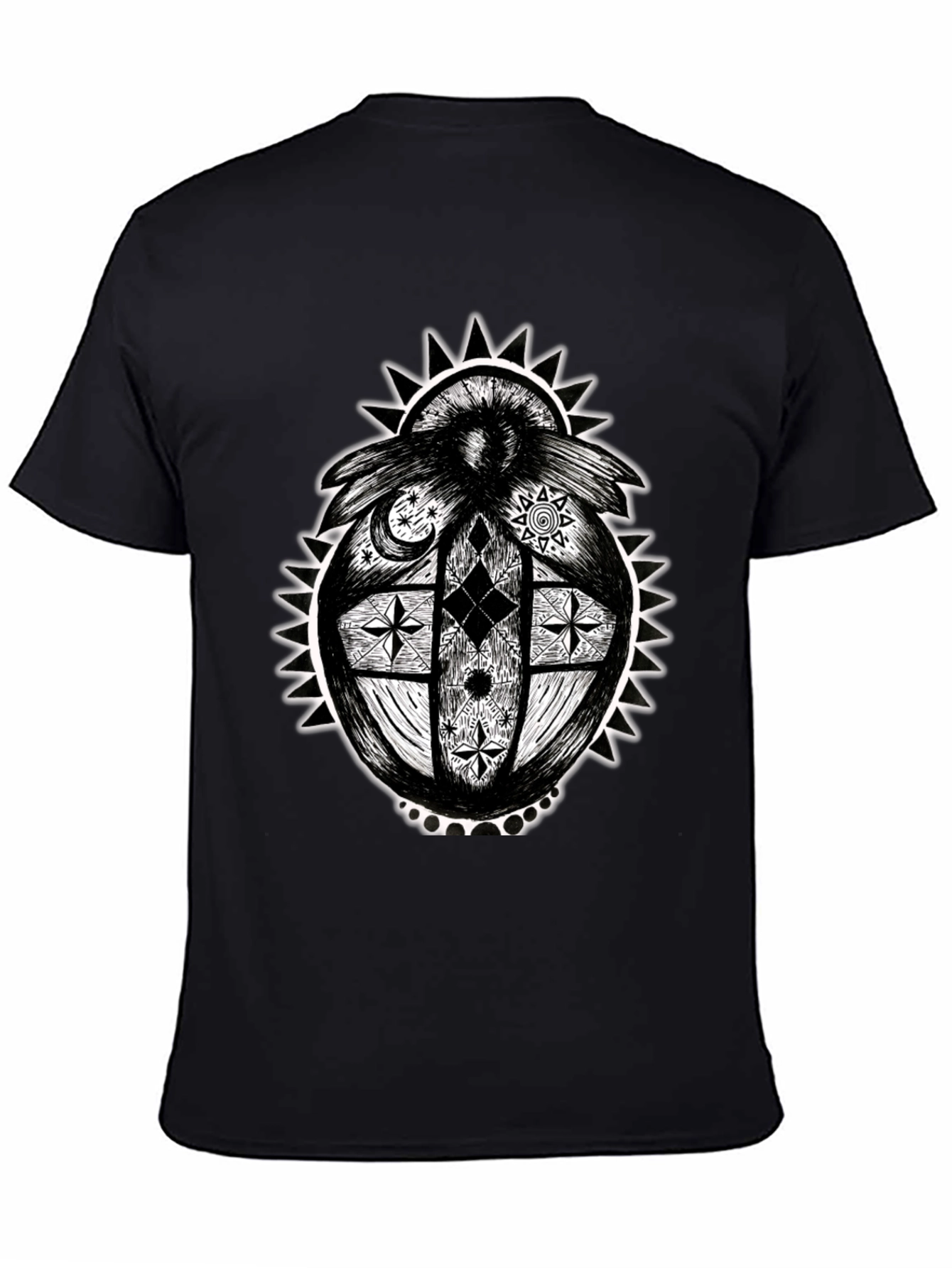 Unique Graphic Print Black T-Shirt