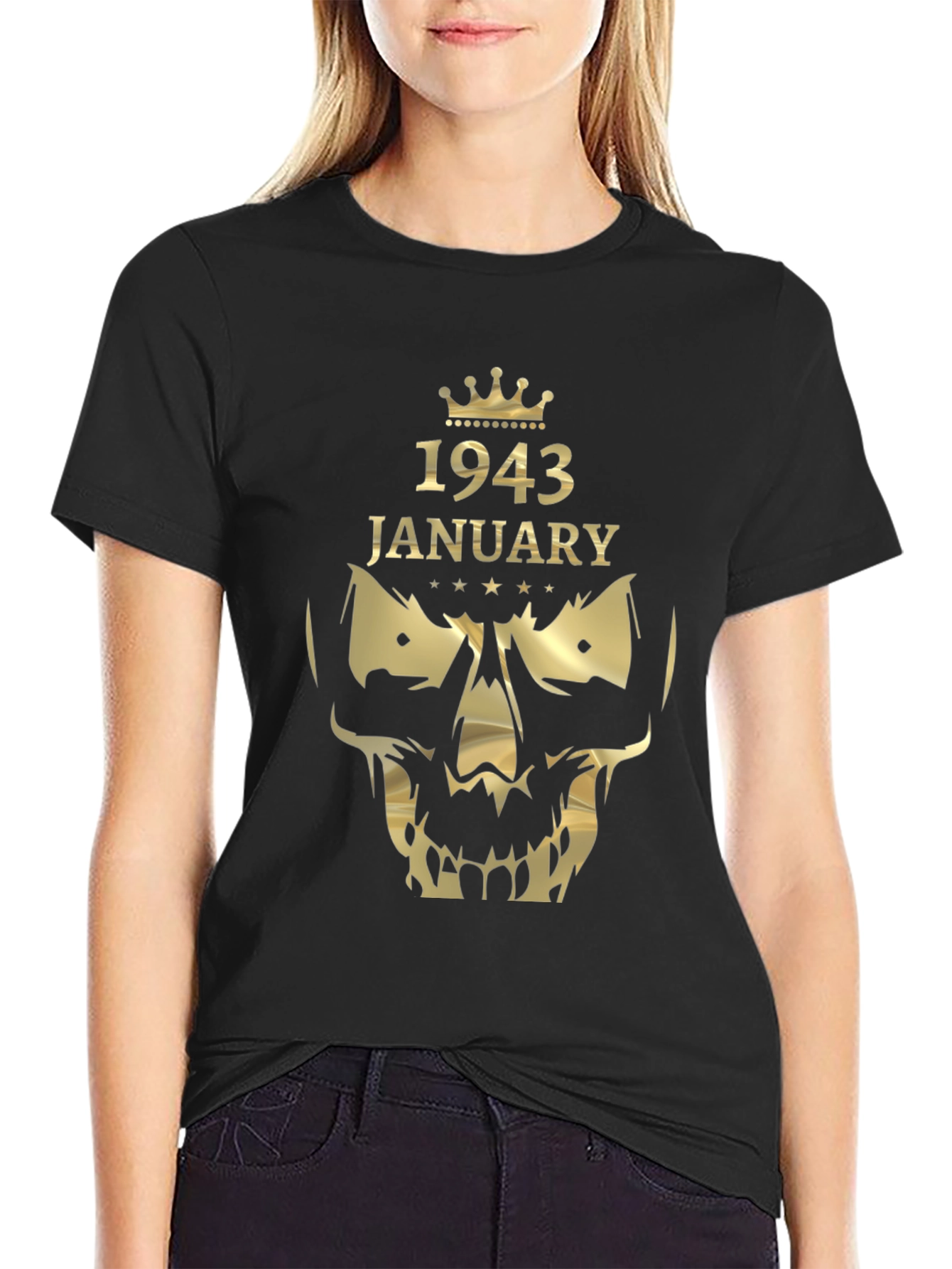 1943 January Skull Graphic Tee - Birthday Edition