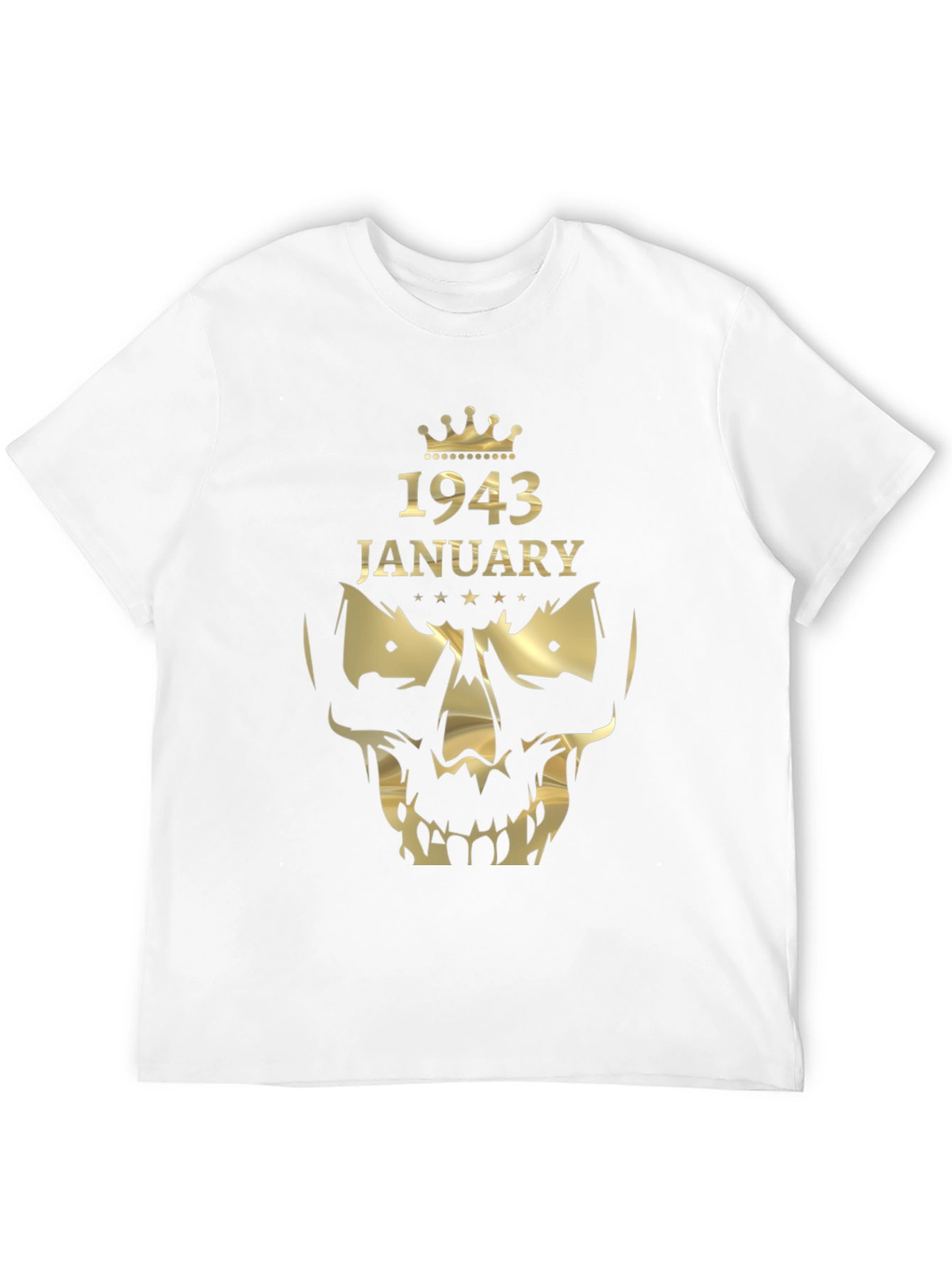 1943 January Skull Graphic Tee - Birthday Edition