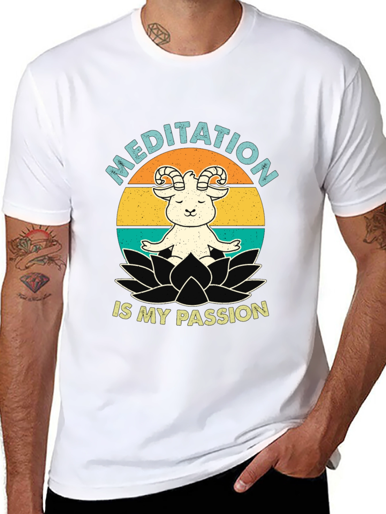 Meditation Goat T-Shirt: Peaceful & Fun!