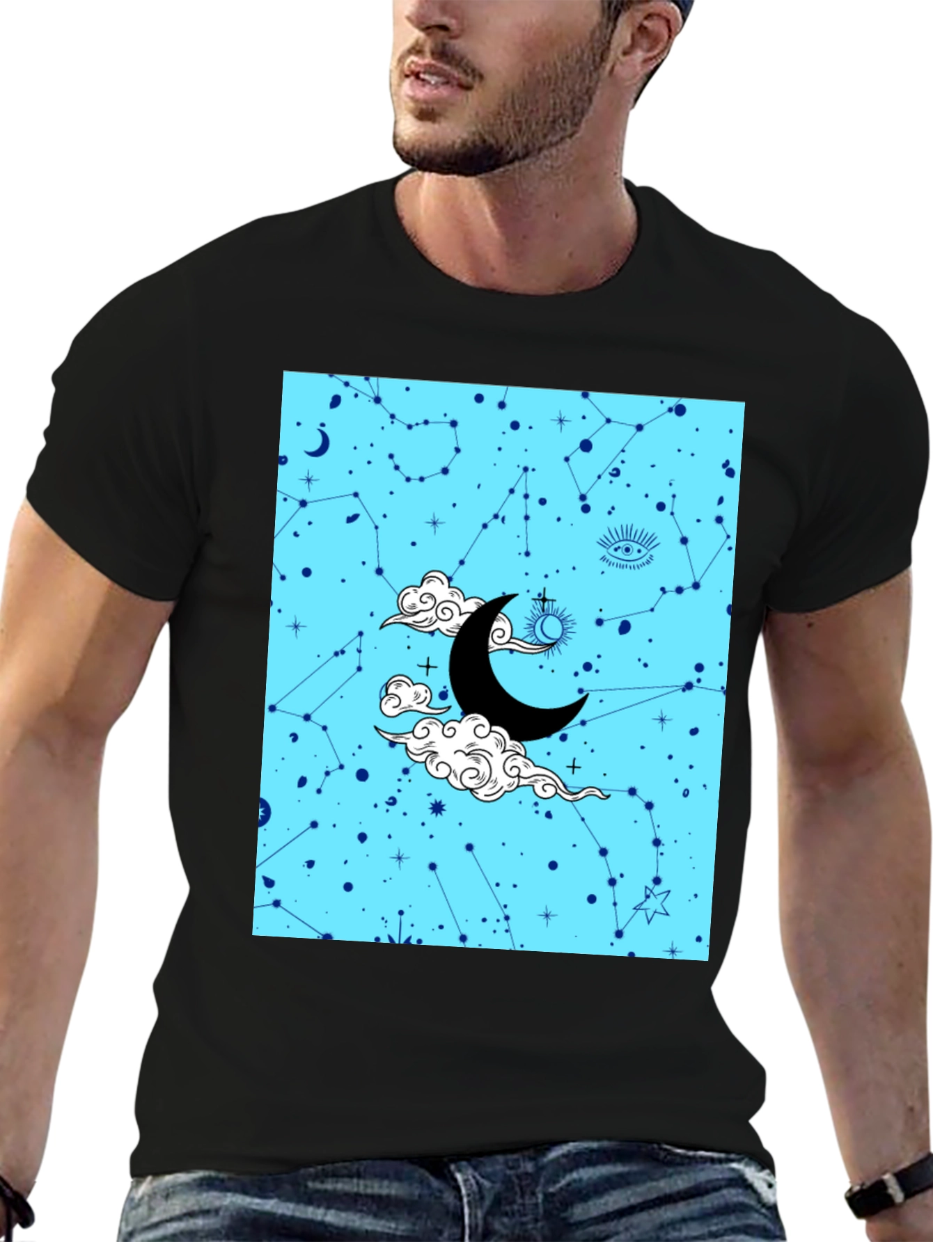 Celestial Dreams Graphic T-Shirt - Mens Black Tee