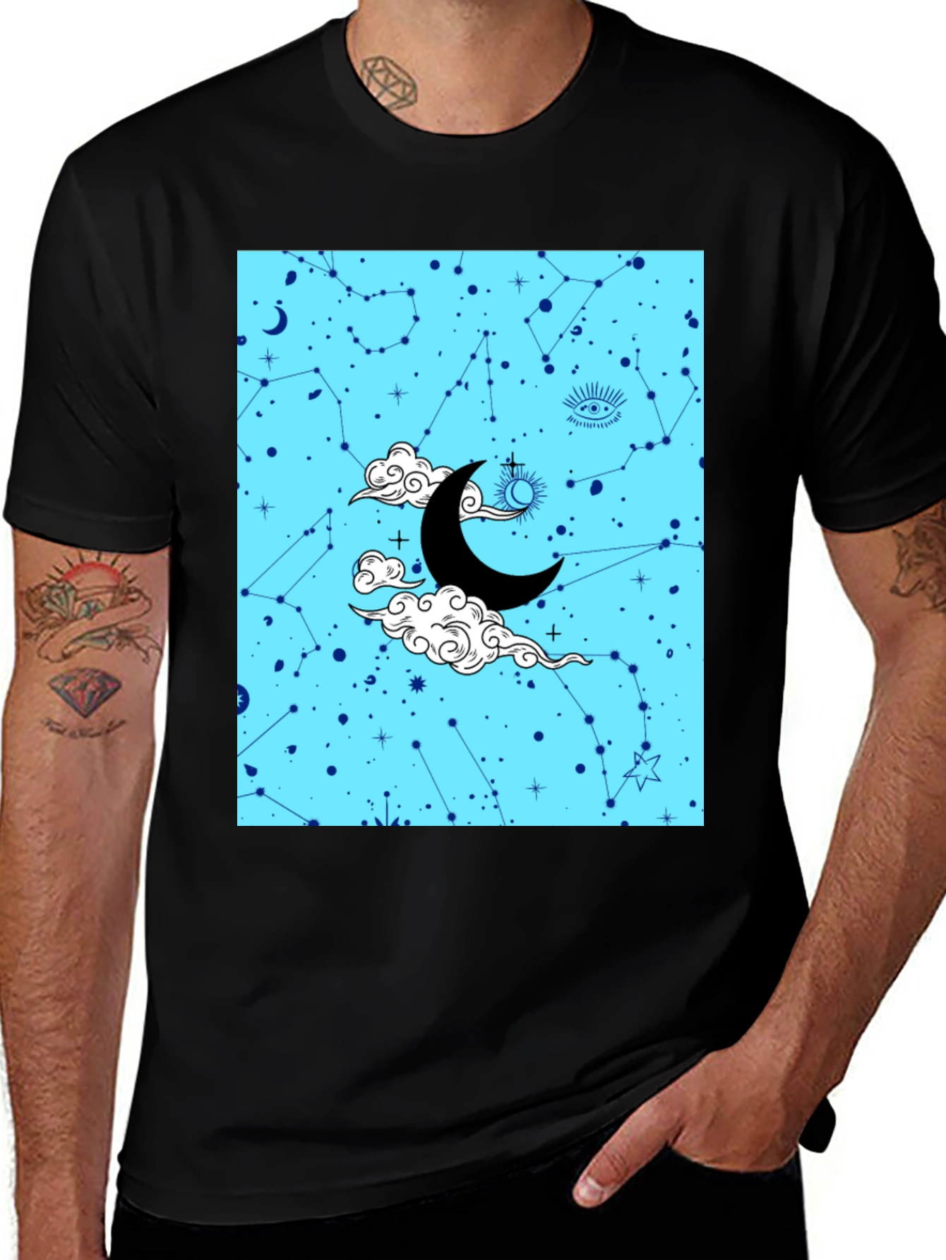 Celestial Dreams Graphic T-Shirt - Mens Black Tee