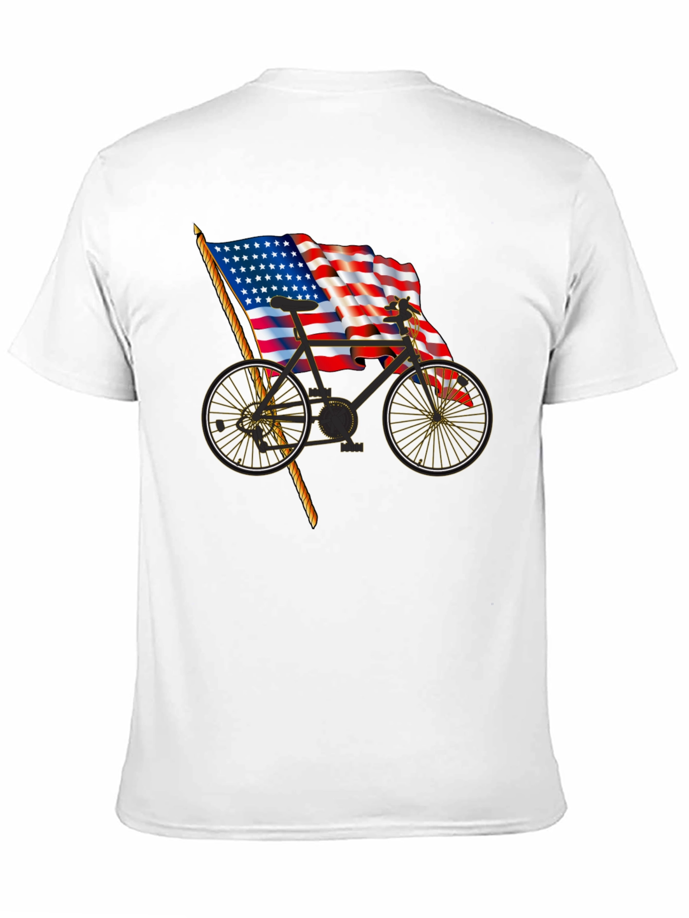 Patriotic Bicycle T-Shirt - USA Flag Bike Tee