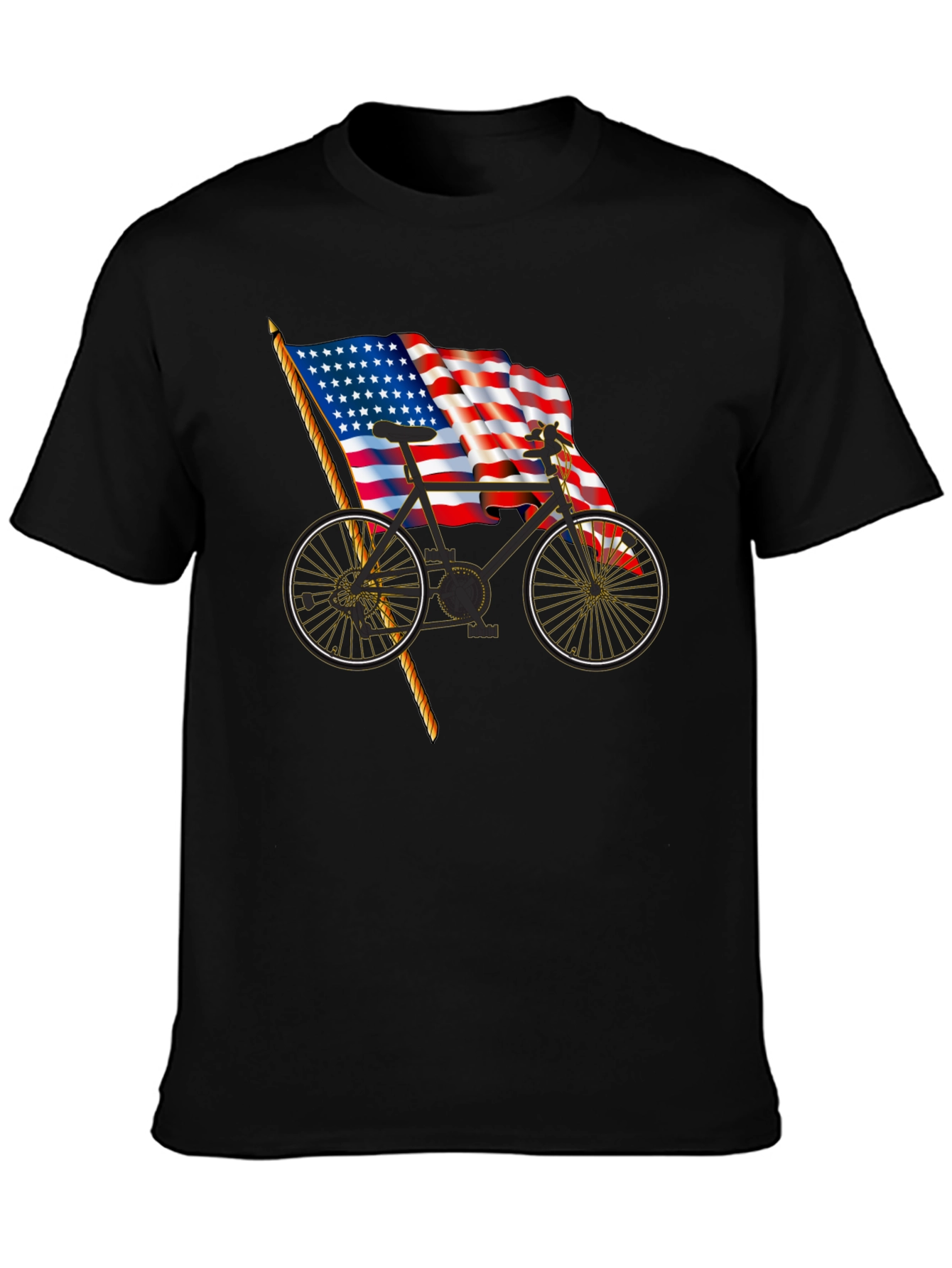 Patriotic Bicycle T-Shirt - USA Flag Bike Tee