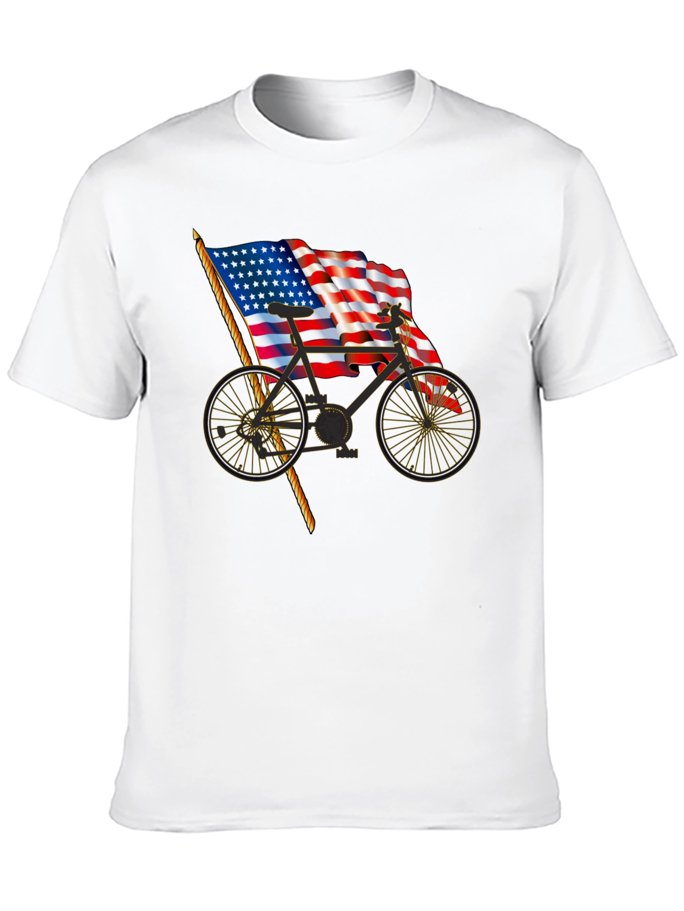 Patriotic Bicycle T-Shirt - USA Flag Bike Tee