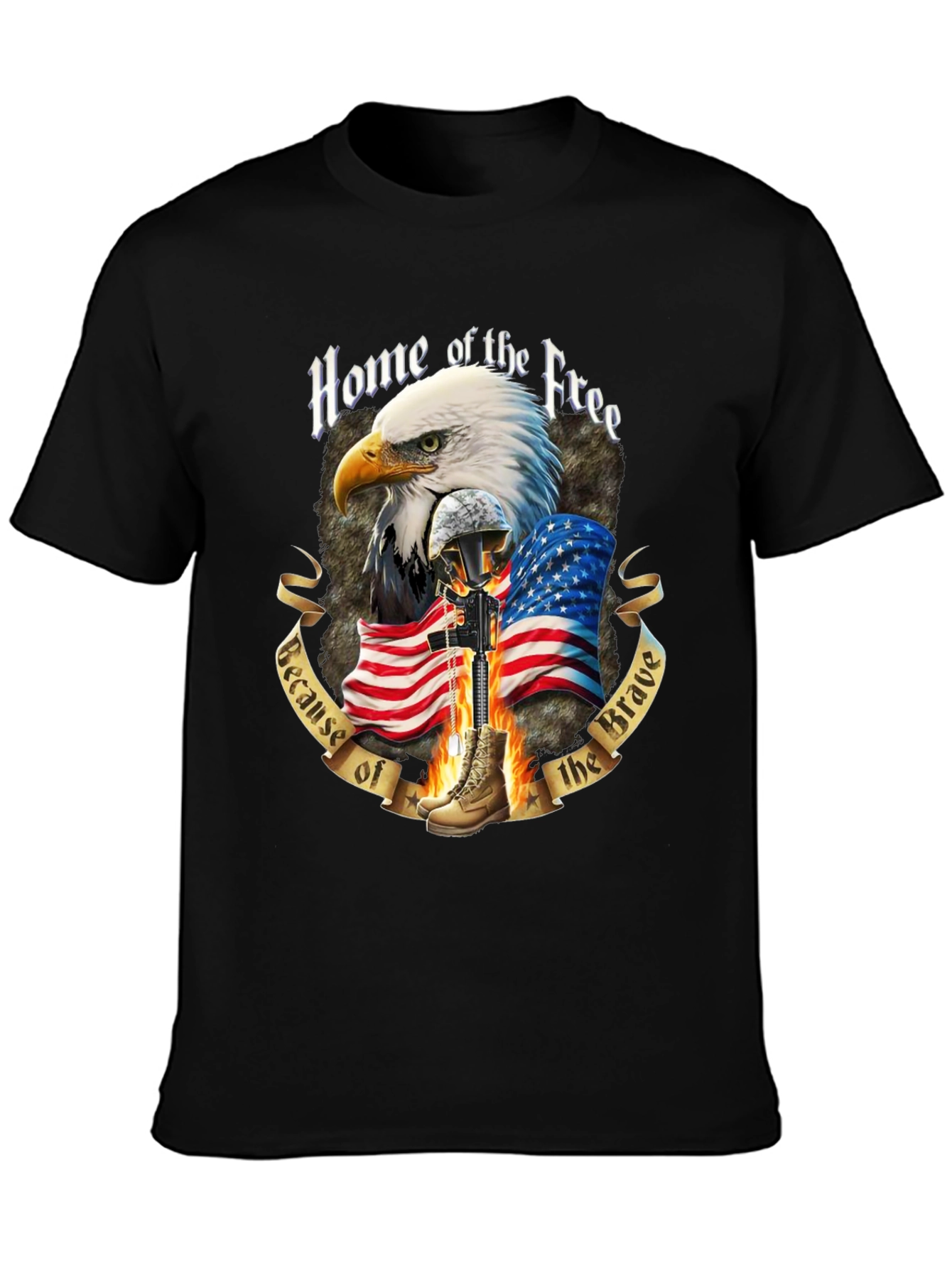 Patriotic Eagle & Flag Graphic T-Shirt