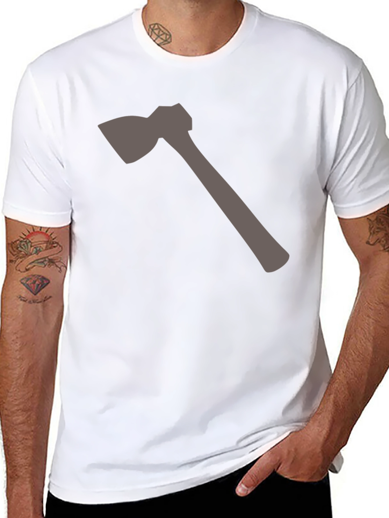 Axe Graphic Tee - Black Cotton Comfort