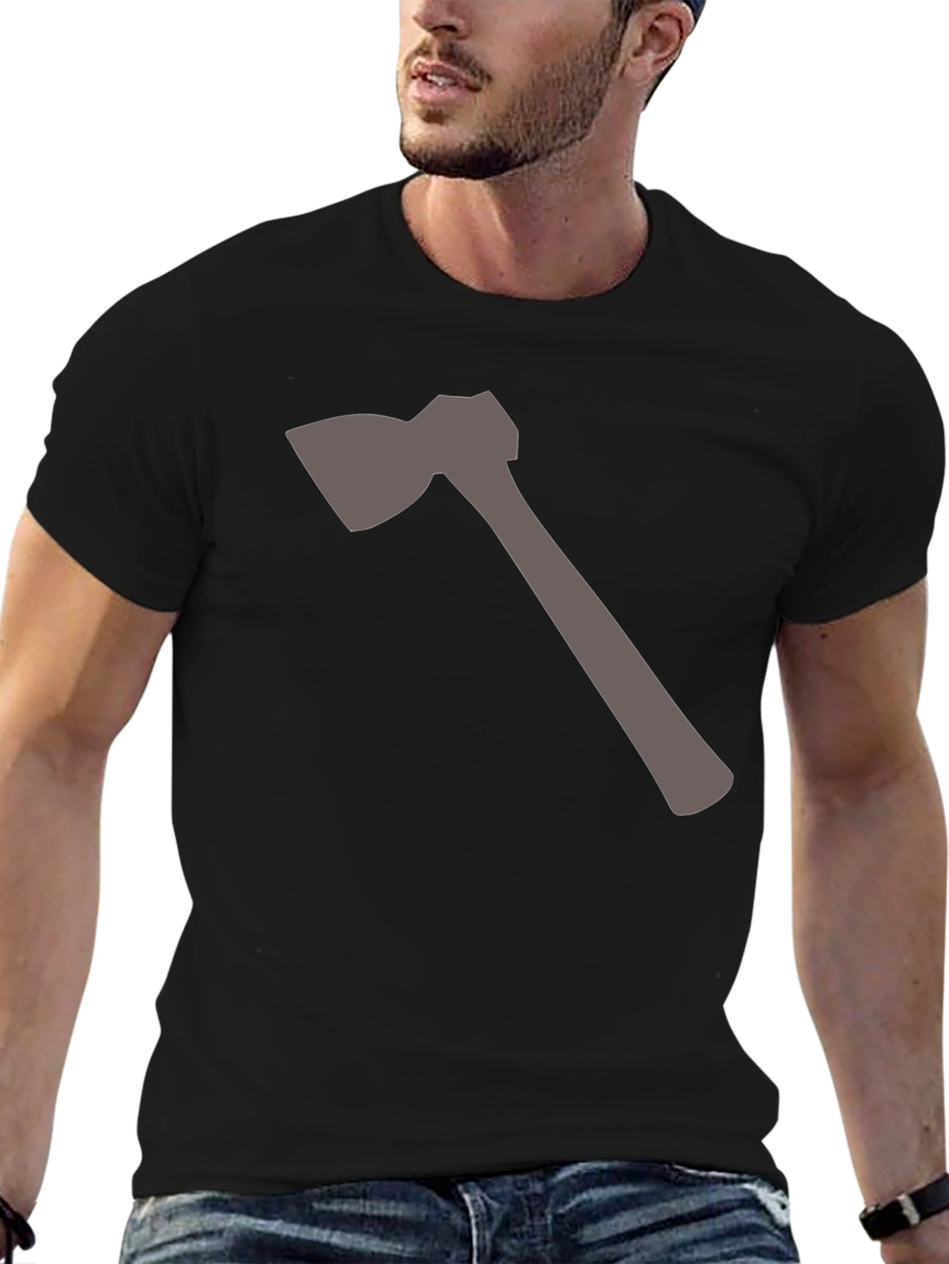 Axe Graphic Tee - Black Cotton Comfort