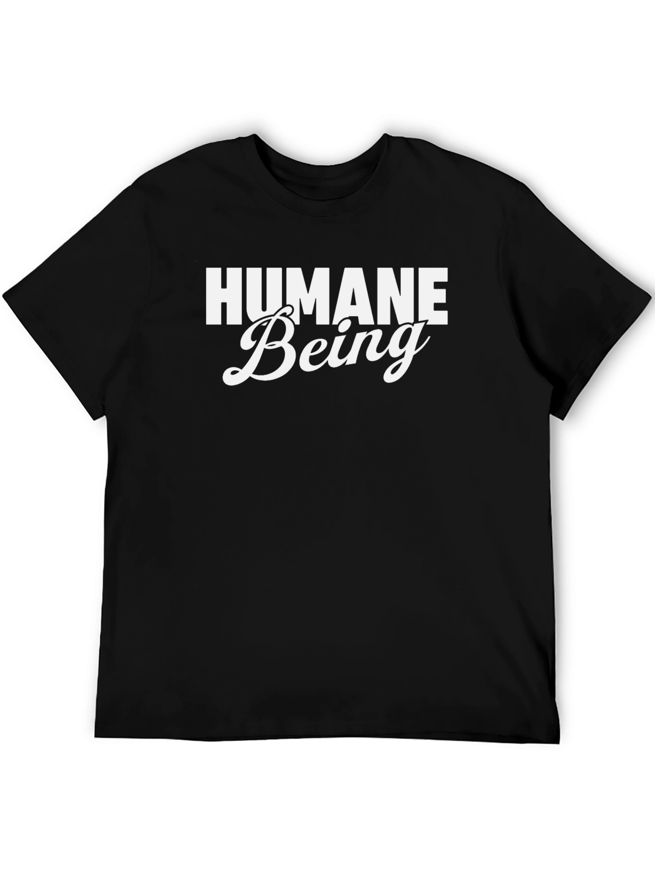 Humane Being Graphic Tee - Black Cotton Casual Shirt