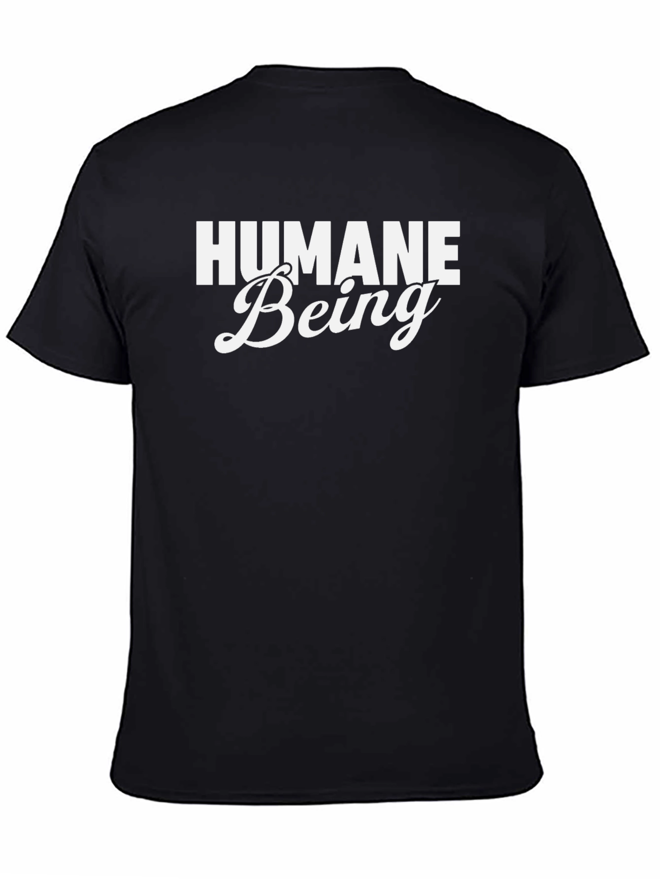 Humane Being Graphic Tee - Black Cotton Casual Shirt