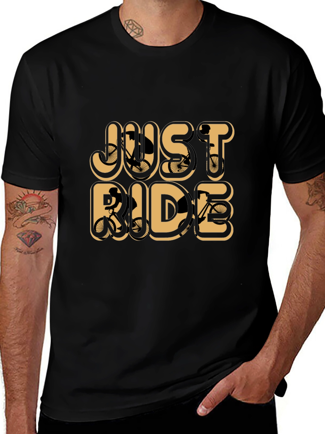 Just Ride Graphic Tee - Bicycle Lovers Shirt