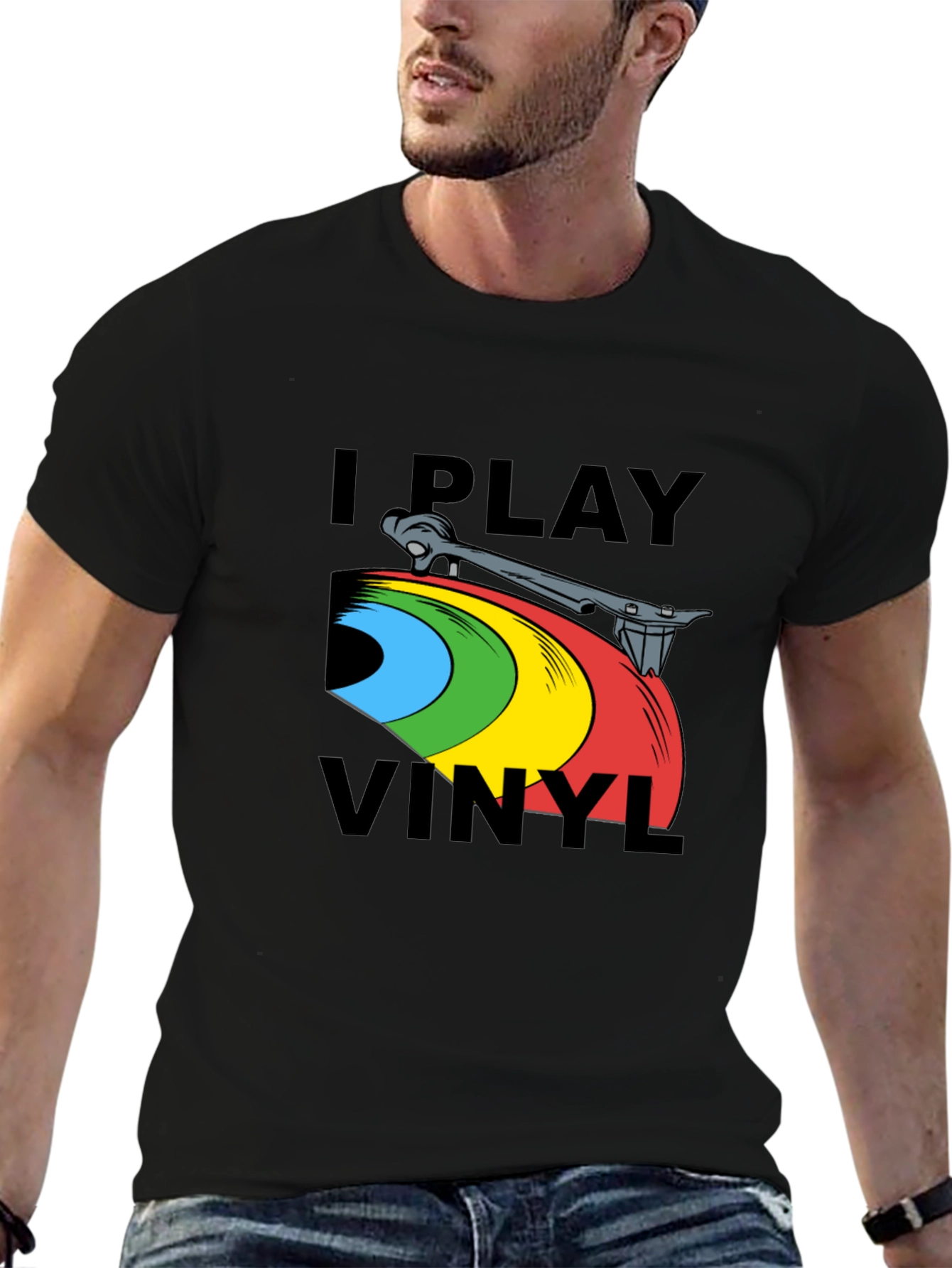 I Play Vinyl Graphic Tee - Music Lovers T-Shirt