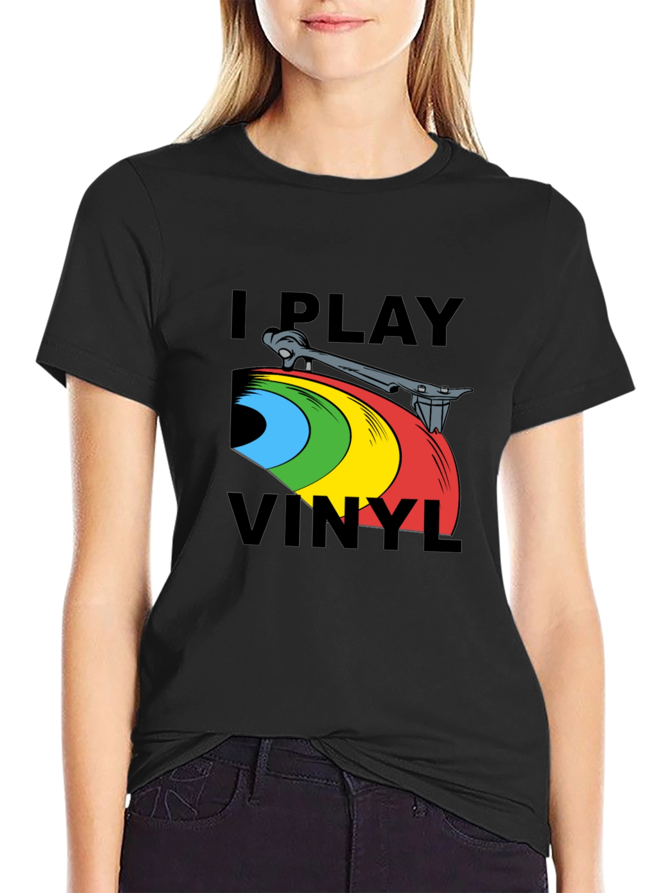 I Play Vinyl Graphic Tee - Music Lovers T-Shirt