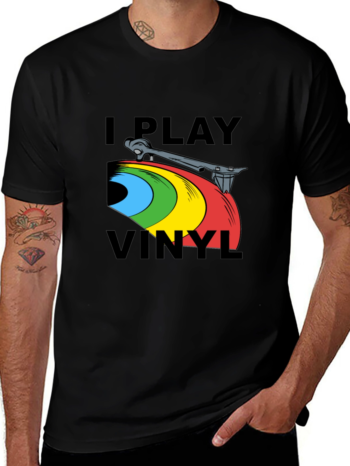 I Play Vinyl Graphic Tee - Music Lovers T-Shirt