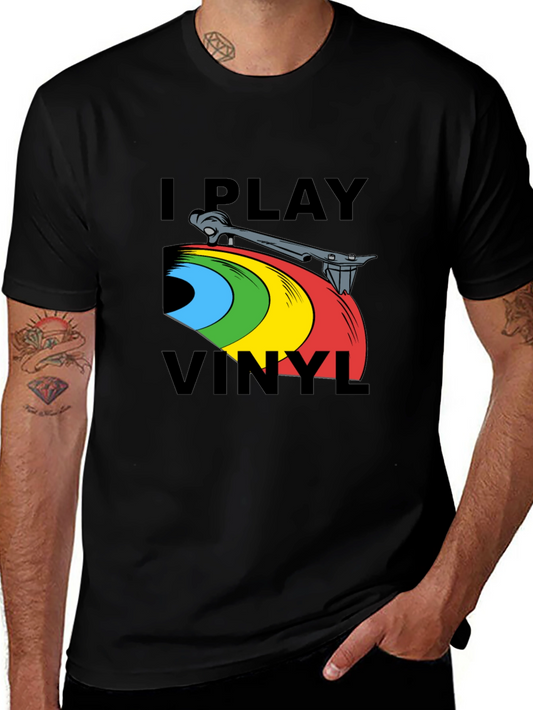 I Play Vinyl Graphic Tee - Music Lovers T-Shirt