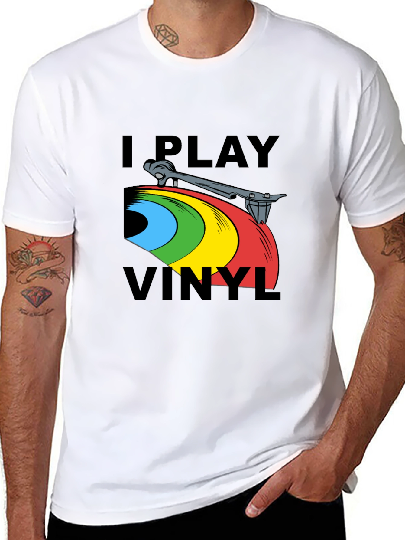 I Play Vinyl Graphic Tee - Music Lovers T-Shirt
