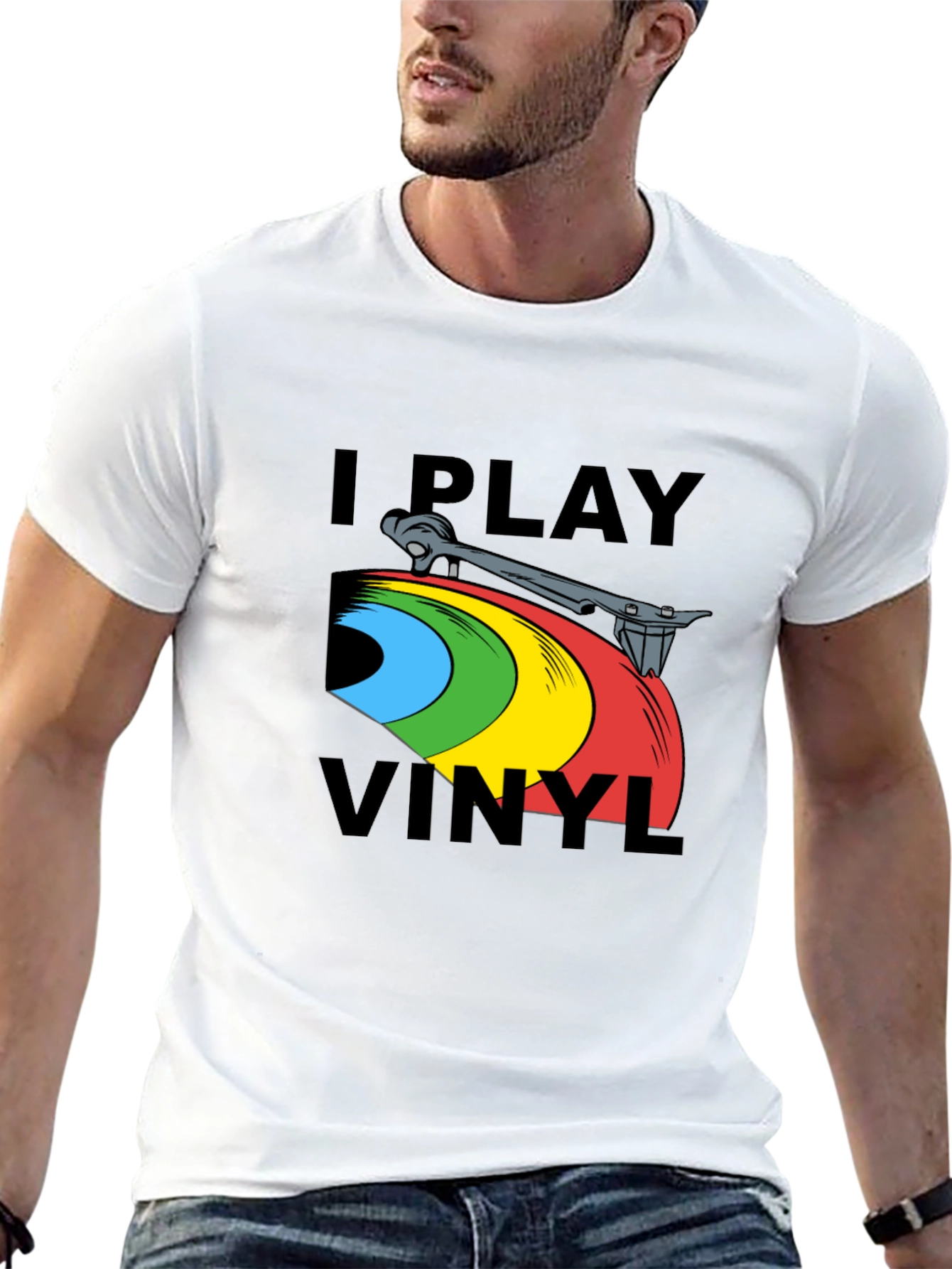 I Play Vinyl Graphic Tee - Music Lovers T-Shirt