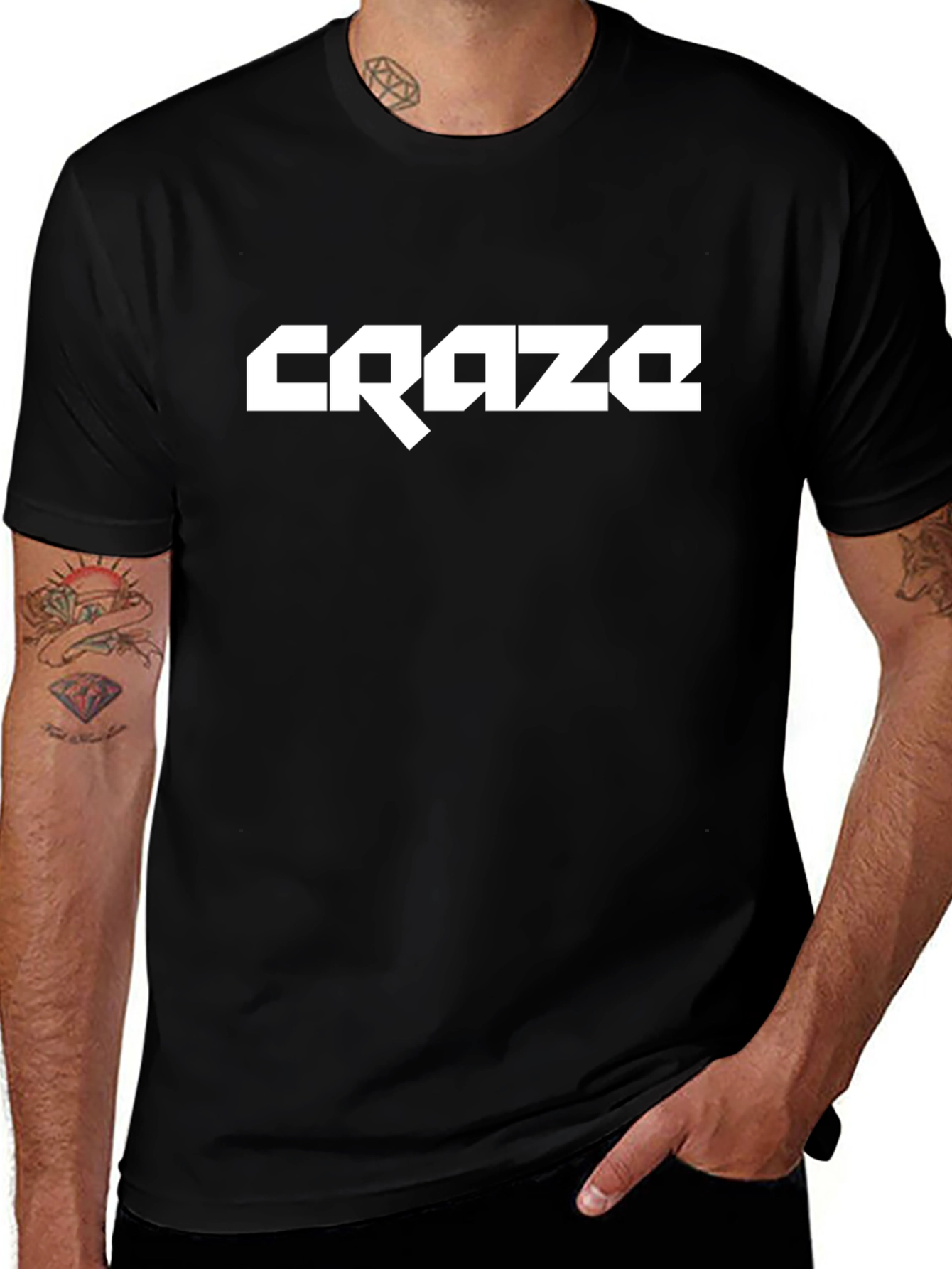 Craze Graphic Tee - Stylish Black Cotton T-Shirt