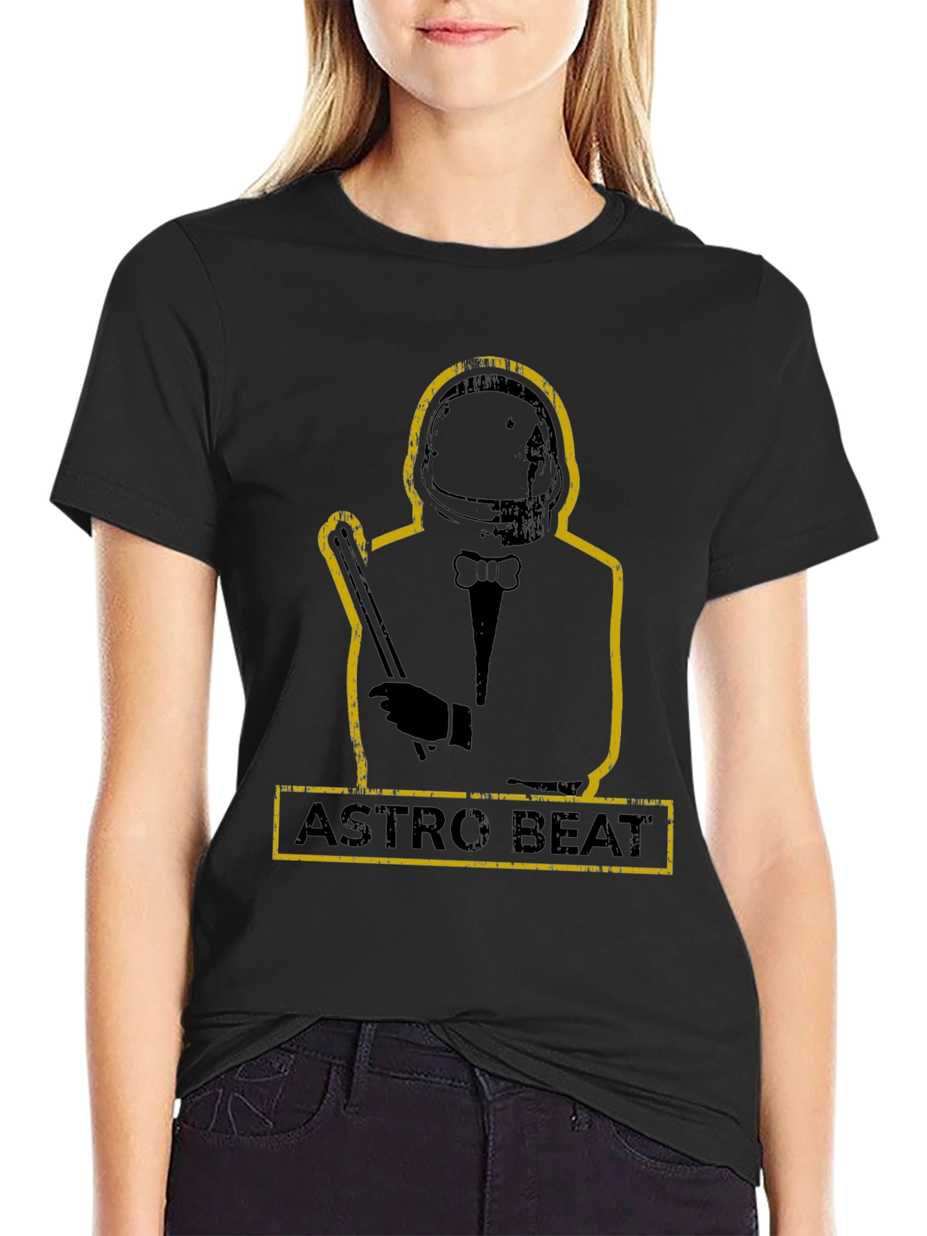 Astro Beat Graphic Black T-Shirt