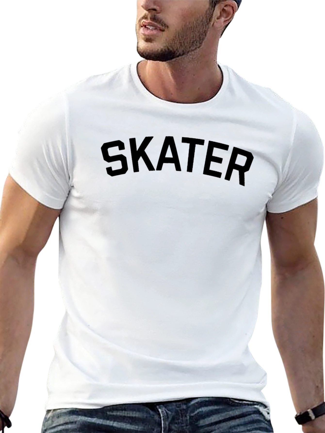 Skater Graphic Black Crew Neck T-Shirt
