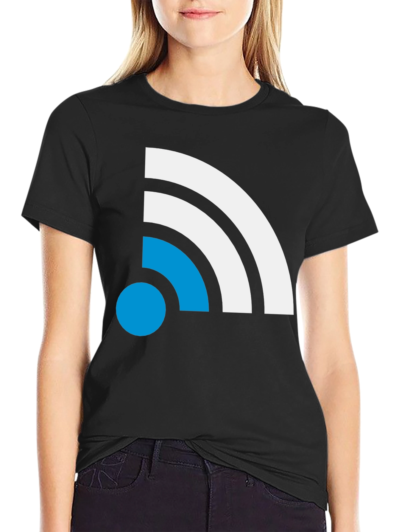 Modern Wi-Fi Signal T-Shirt - Black