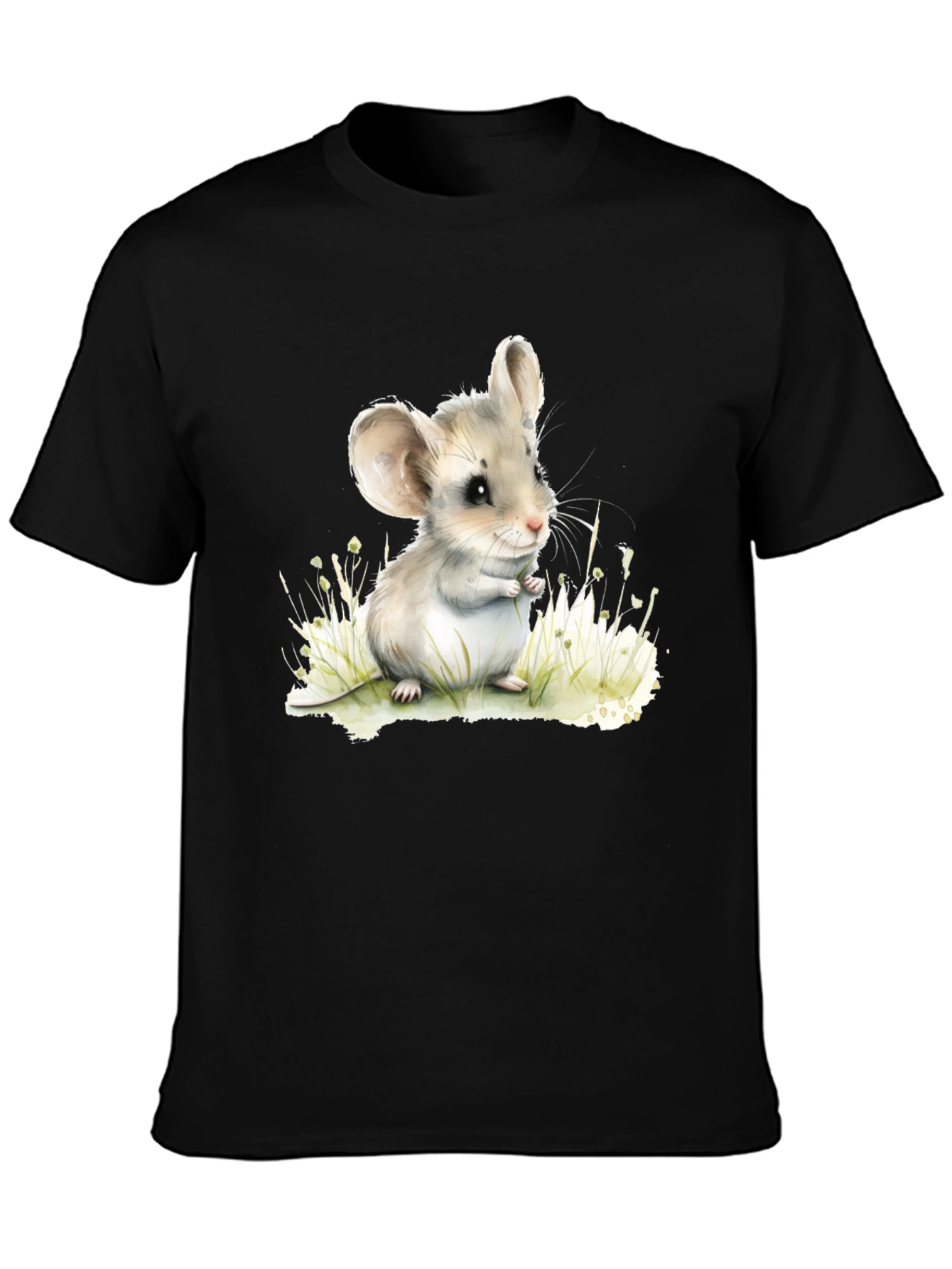 Cute Mouse Graphic Tee - Unisex Black T-Shirt
