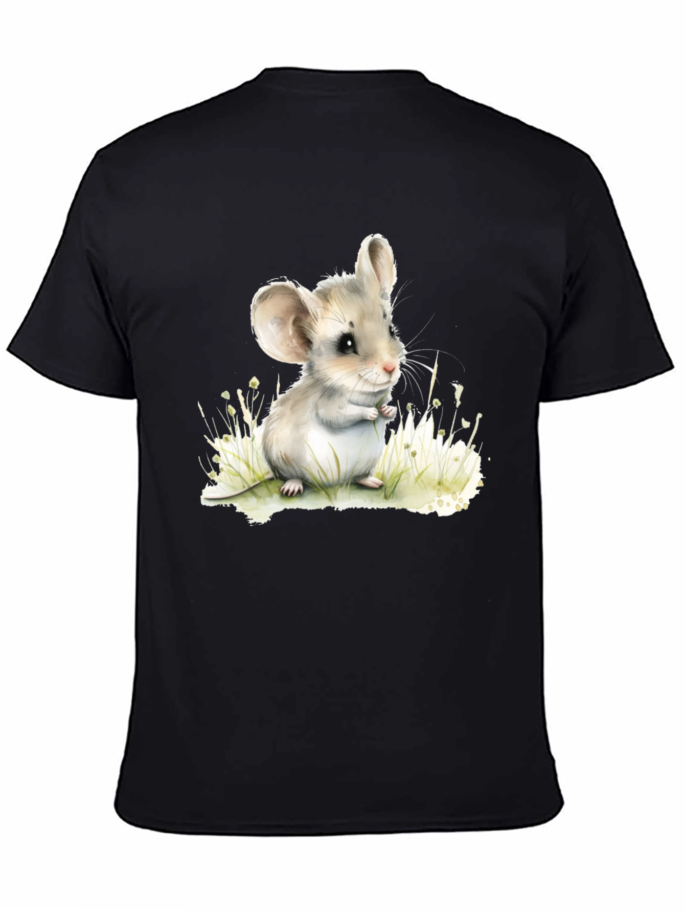 Cute Mouse Graphic Tee - Unisex Black T-Shirt